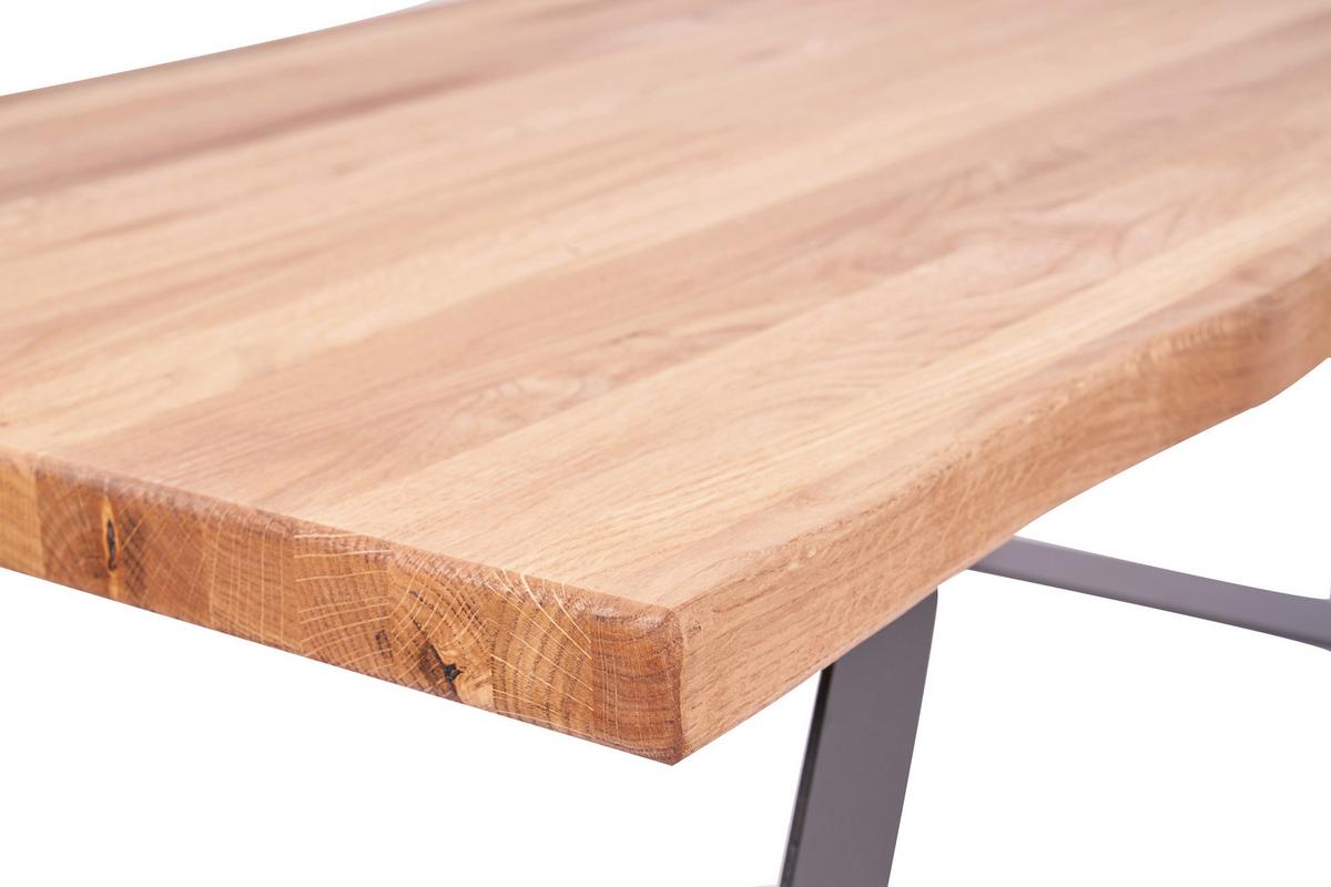 Couchtisch Jonas Schwarz/Eichefarben L: 110cm - Eichefarben/Schwarz, Natur, Holz/Metall (110/44/60cm)