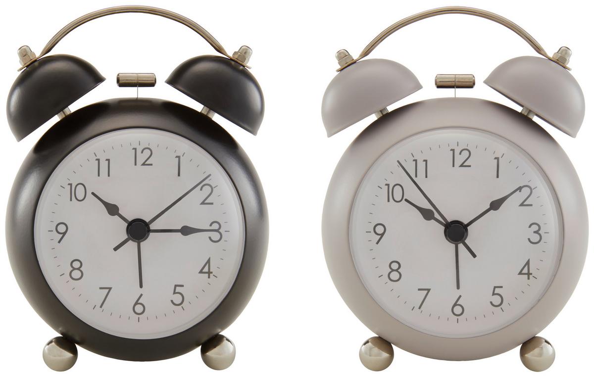 Wecker Alexi - Schwarz/Grau, Design, Glas/Papier (9,1/6,8/13cm) - Luca Bessoni