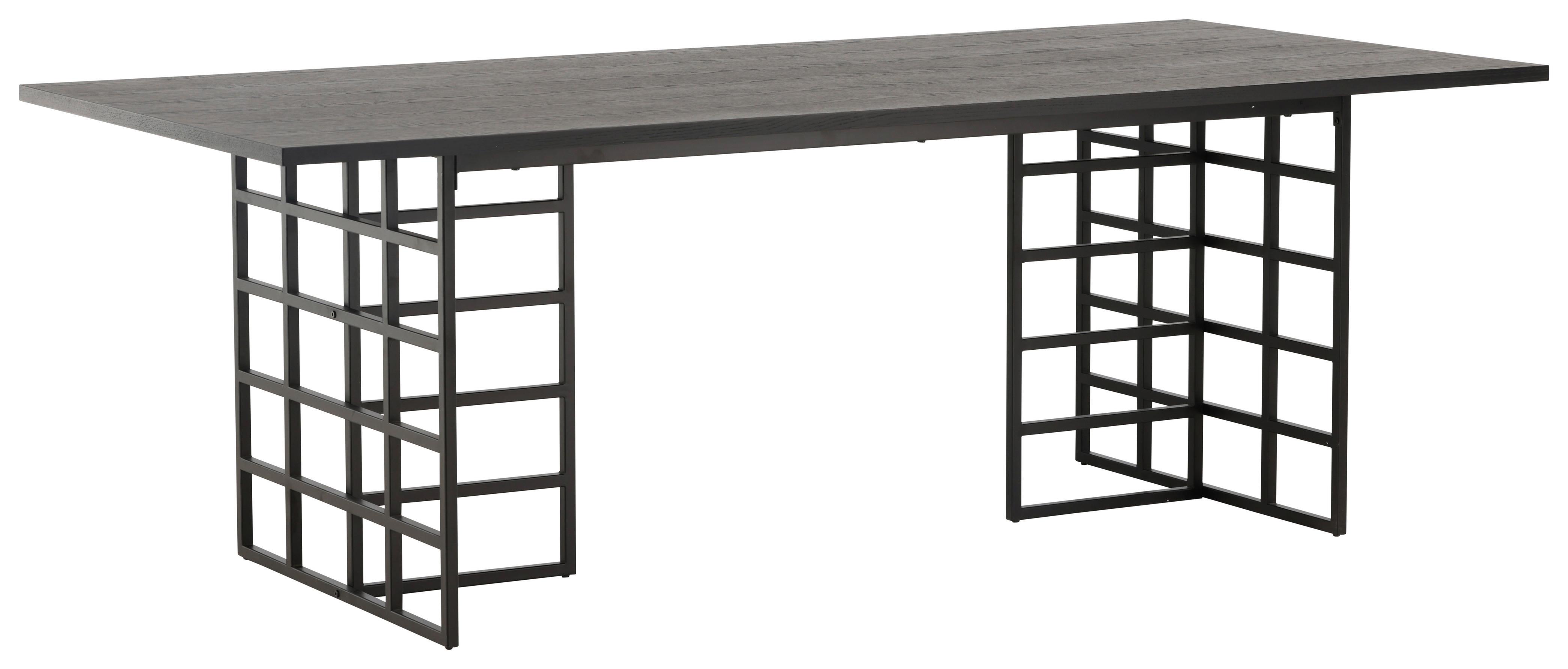 Esstisch Ystad - Schwarz, Design, Holz/Metall (220/100/75cm) - Livetastic