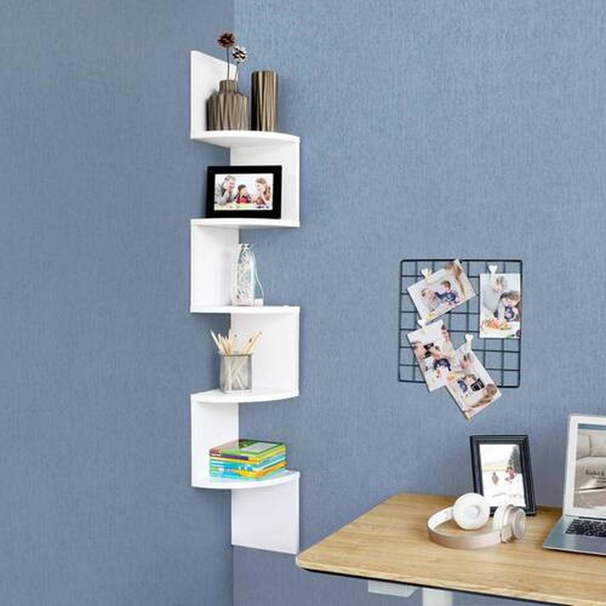 Eckregal B: 20 cm, Weiß - Weiß, Basics, Holzwerkstoff (20/127,5/20cm) - Boxxx
