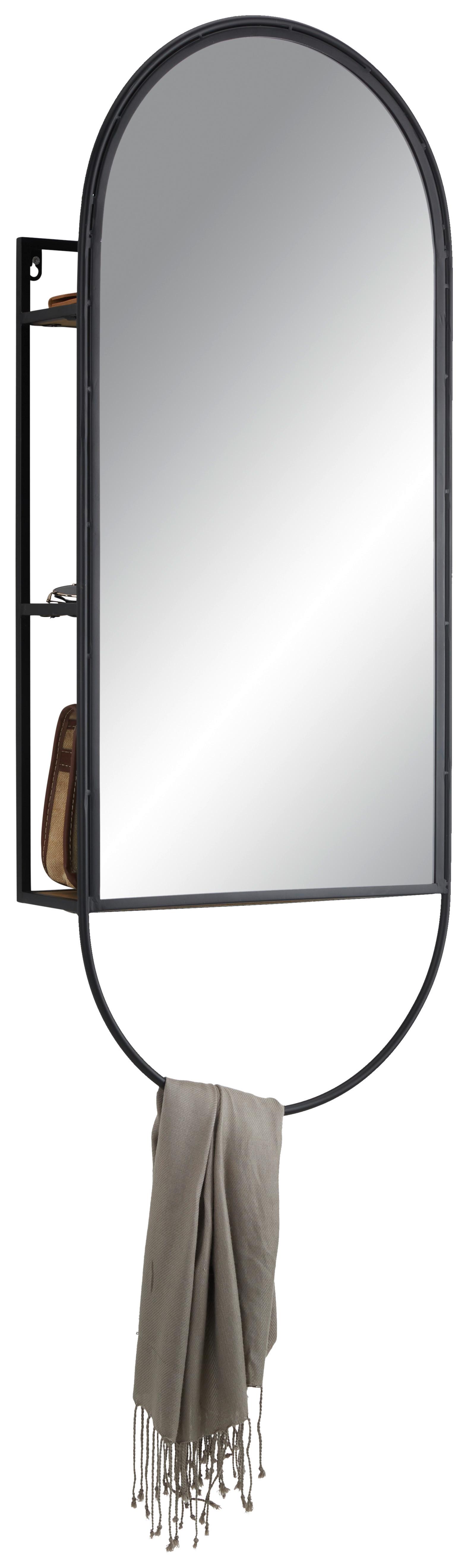 Zrkadlo Mira -Trend- - čierna, Štýlový, kov/drevo (40/100/12cm) - Premium Living