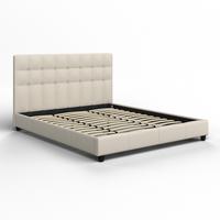 Čalúnená posteľ FREDERICO 180x200, béžová - čierna/béžová, Modern, kov/drevo (180/200cm) - Bessagi Home