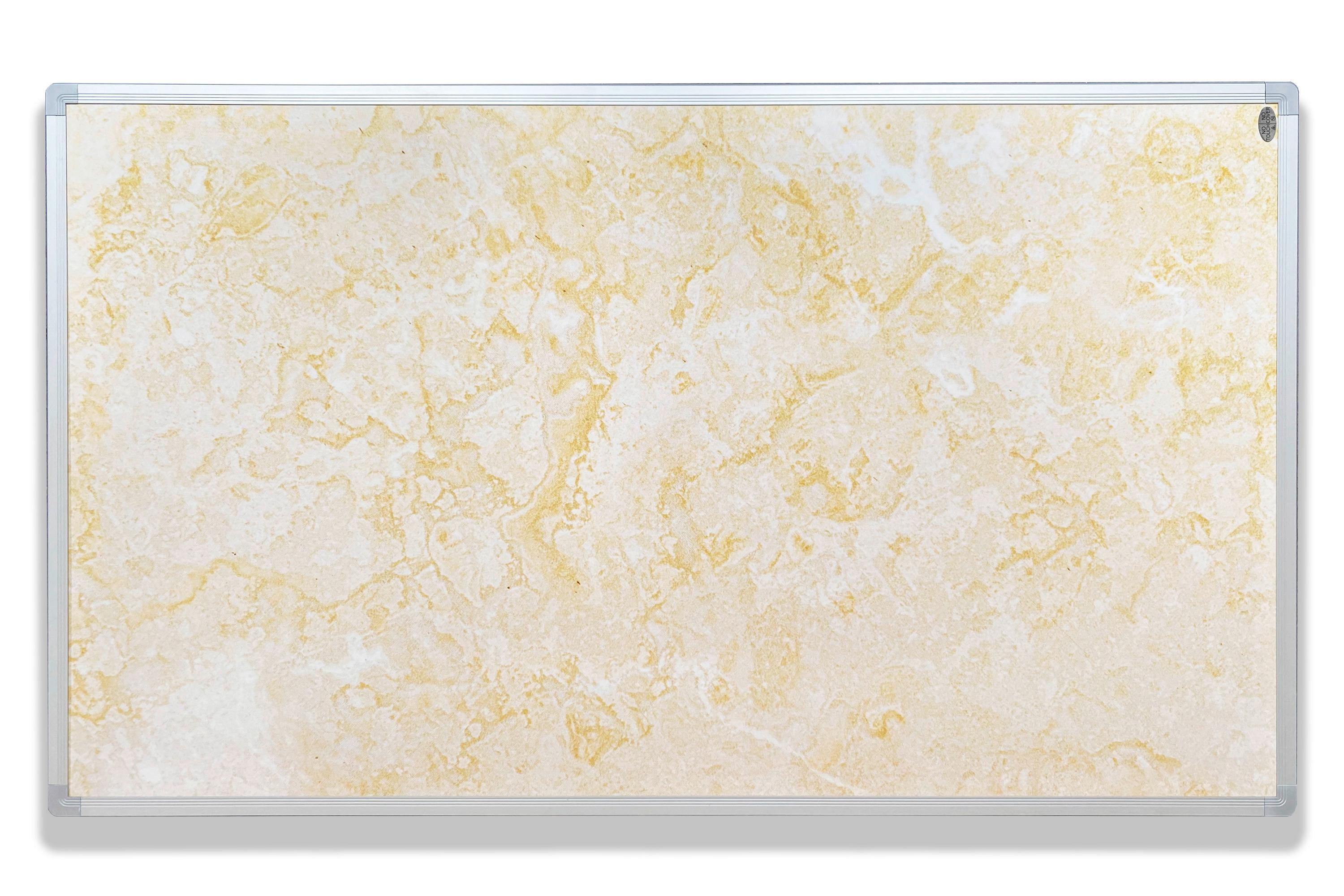 Infrarot Heizung 600 W Marmor 106x72 cm Überhitzungsschutz - Hellbraun/Silberfarben, Basics, Metall (106/72/2cm) - Homezone