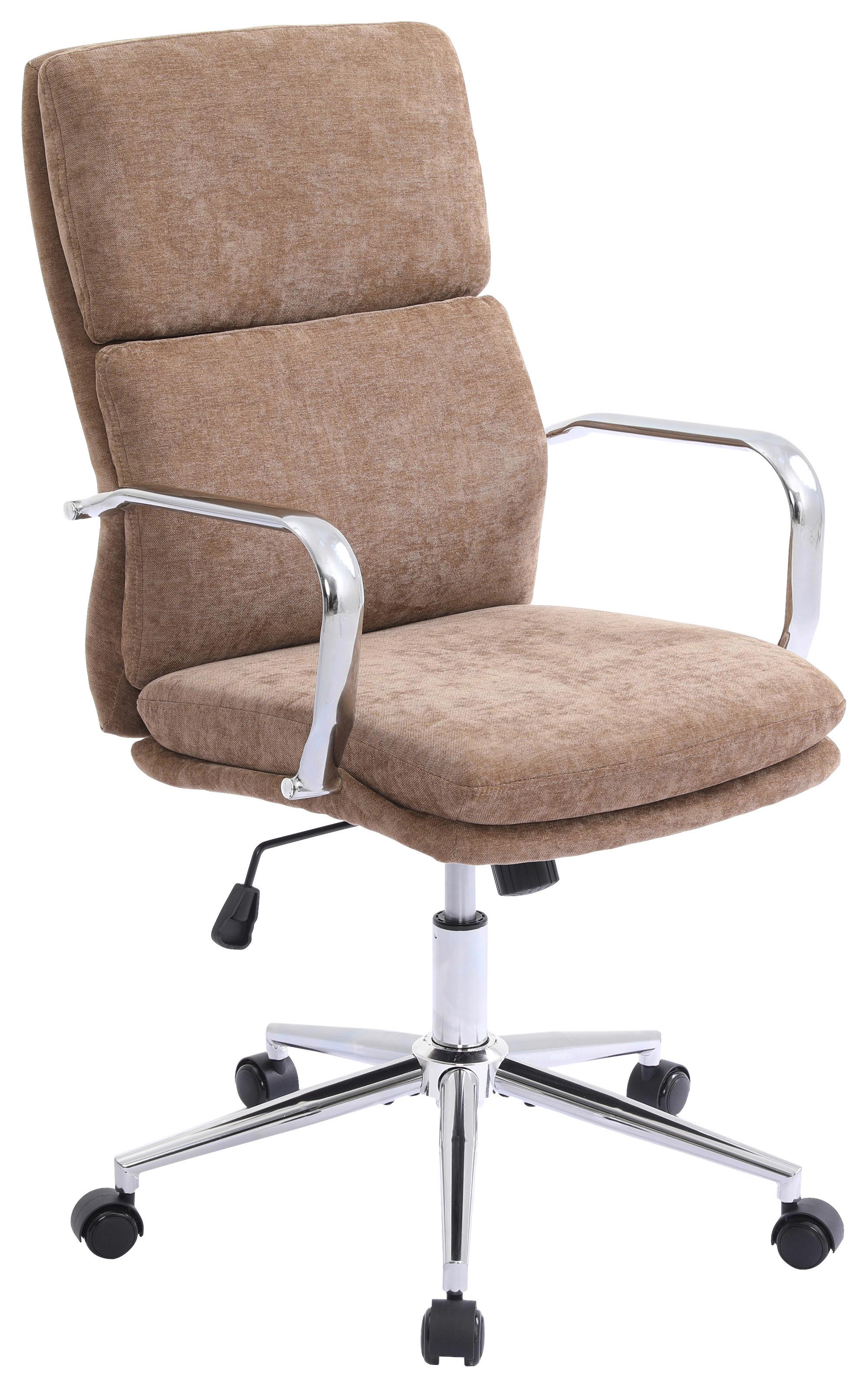 Drehstuhl Verona Braun B: 56 cm - Chromfarben/Braun, MODERN, Holz/Kunststoff (56/100-110/65,5cm) - Livetastic
