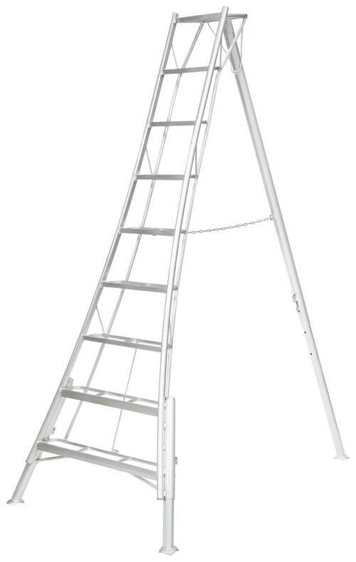 Leiter 3-Holm-Gartenleiter 270cm - Silberfarben, Basics, Metall (210/270/127cm)