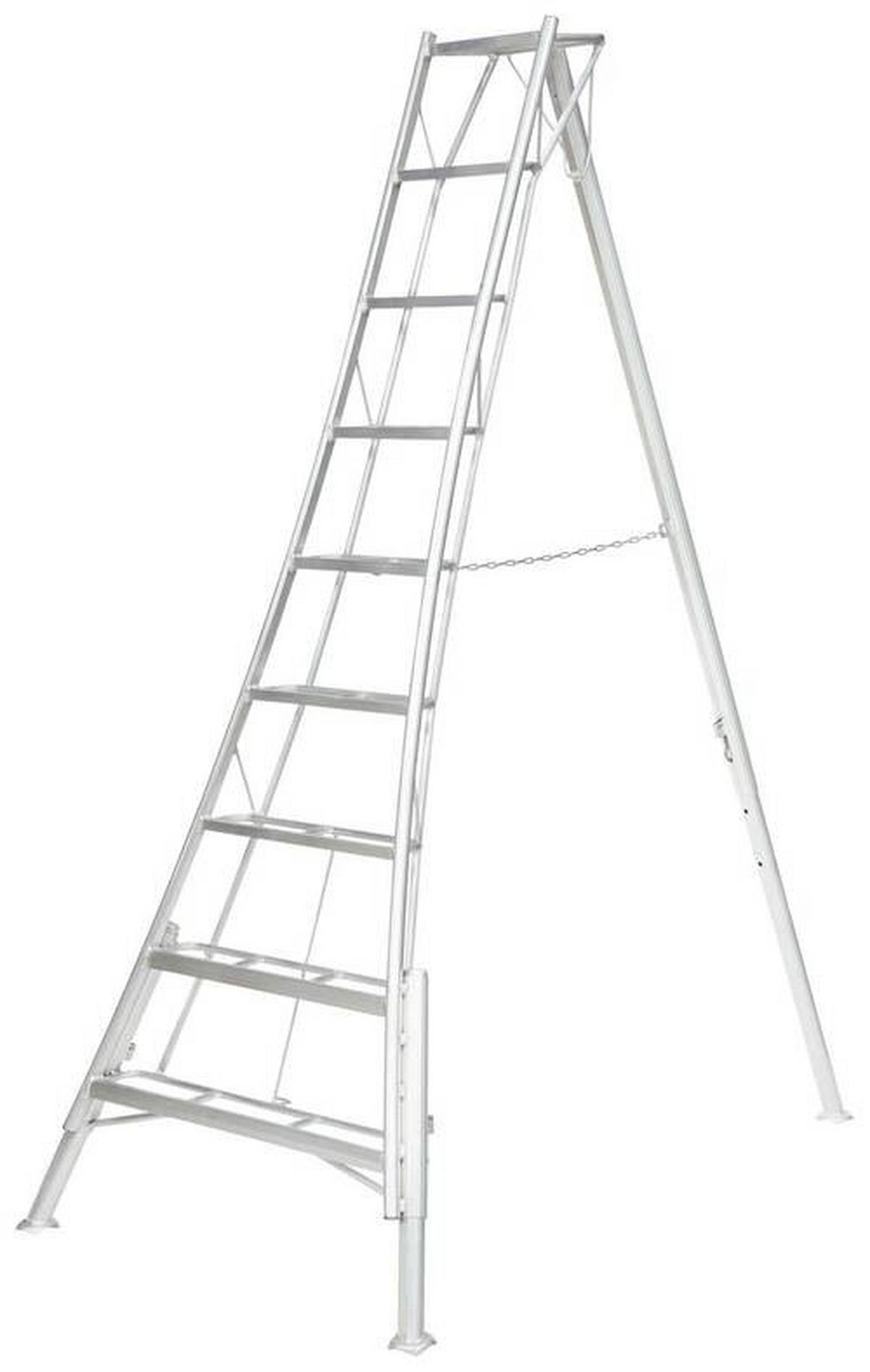 Leiter 3-Holm-Gartenleiter 270cm - Silberfarben, Basics, Metall (210/270/127cm)