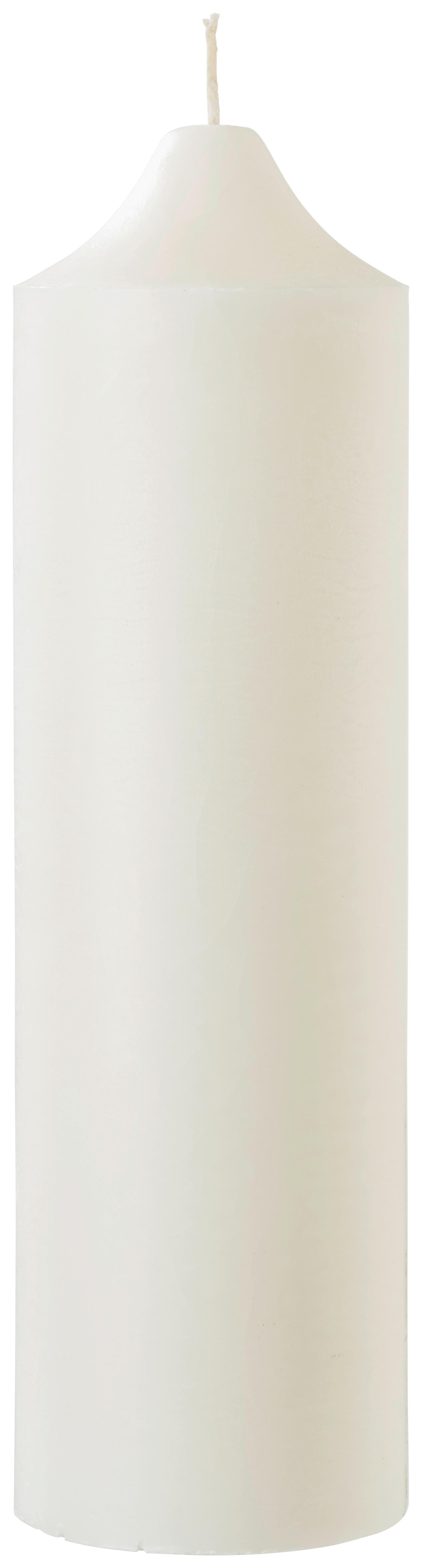 Sviečka v tvare valca Organic, 10/35cm - biela (10/35cm) - ecoTree