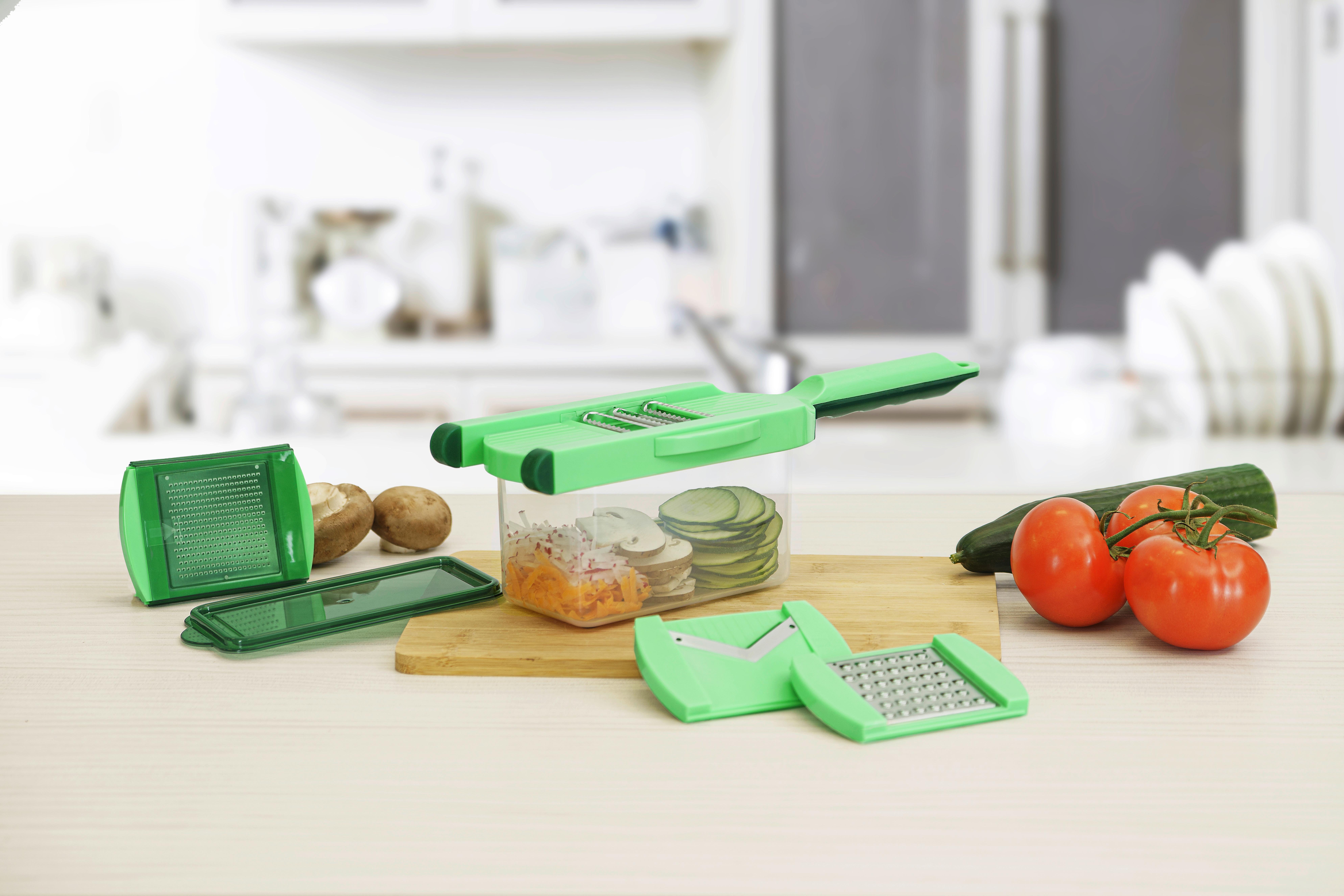 Küchenhelfer-Set Nicer Dicer Speed Light 5 -teilig. - Grün, Basics, Kunststoff/Metall - Genius