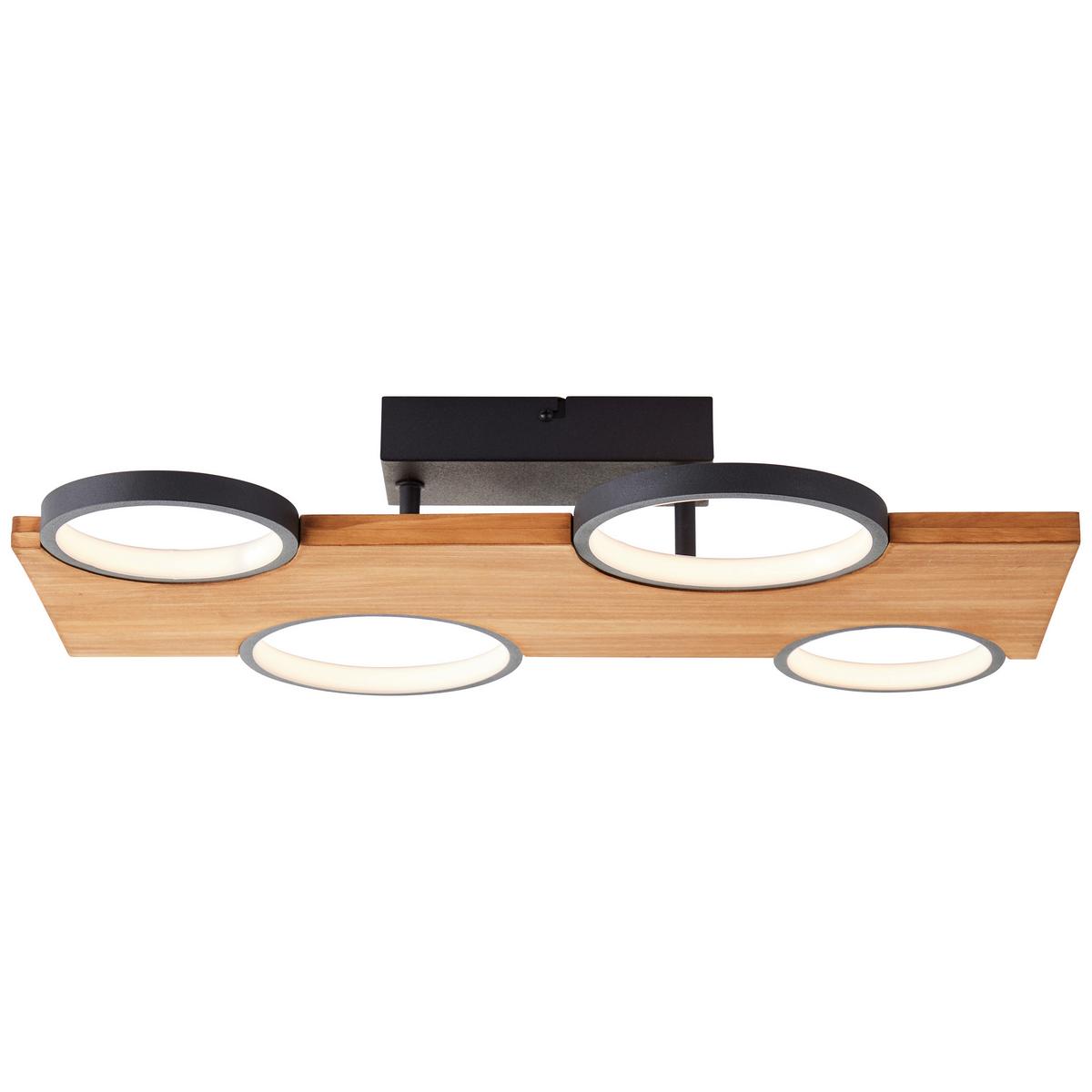 Led-deckenleuchte G99937/76 Cheesy - Hellbraun/Schwarz, Natur, Holz/Metall (10,2/55/34,6cm) - Brilliant