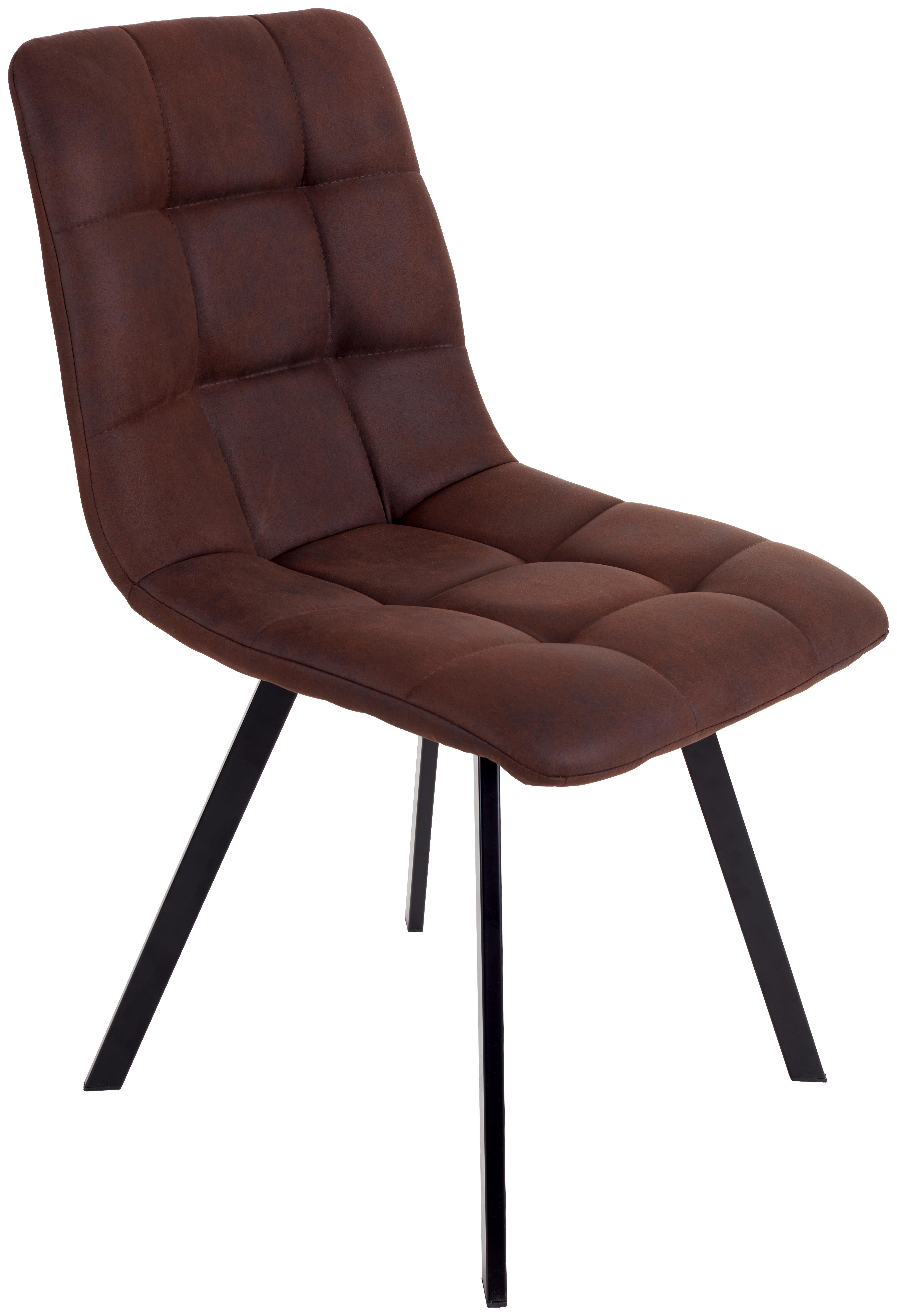 Čtyřnohá Židle Zürs - černá/hnědá, Konvenční, kov/dřevo (45/89/58cm)