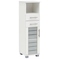 Midischrank Niko Weiß B: 30,3cm - Silberfarben/Weiß, MODERN, Glas/Holzwerkstoff (30,3/110,5/32,6cm) - MID.YOU