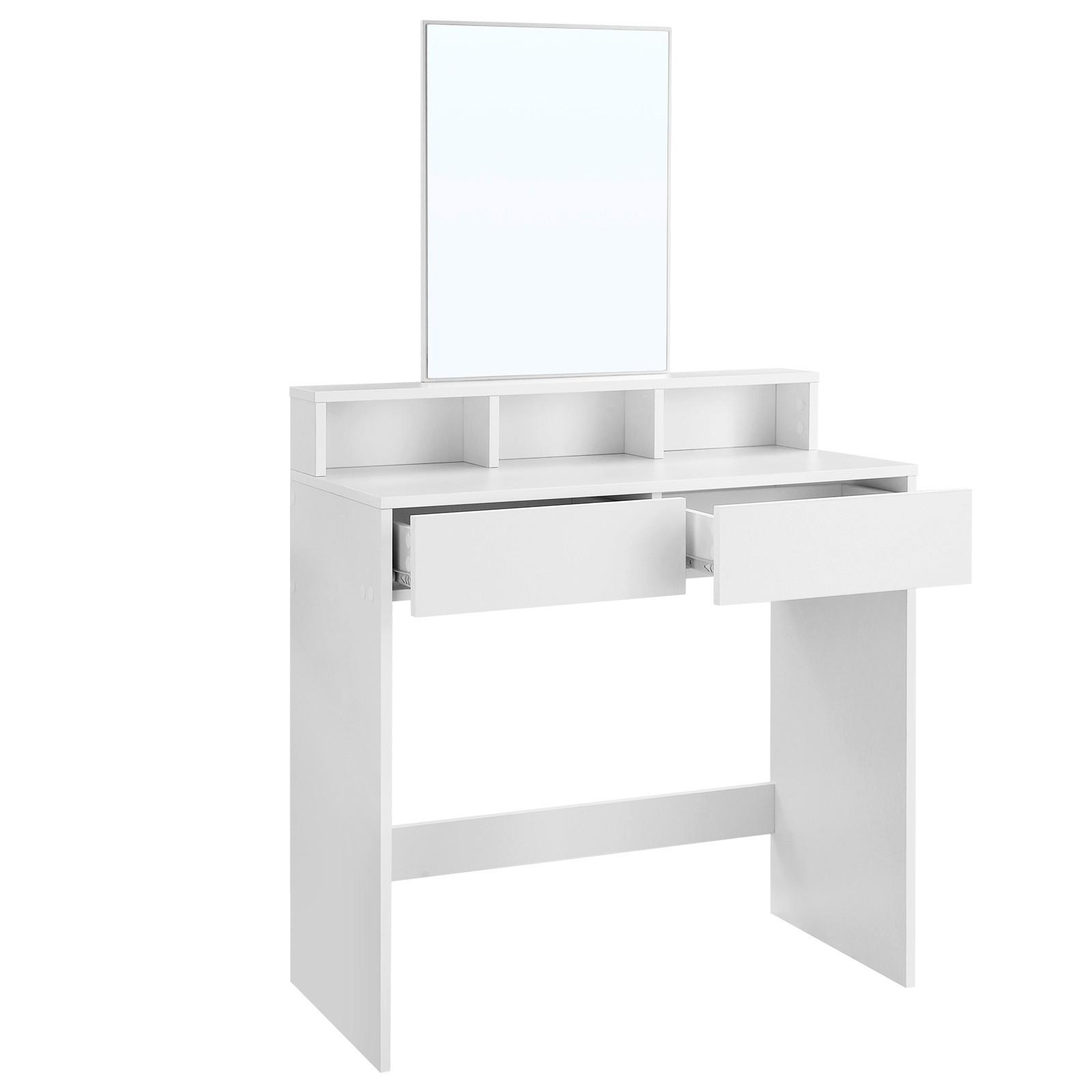 Schminktisch B: 40 Cm Weiß - Weiß, Trend, Glas/Holzwerkstoff (80/40/140cm) - Boxxx