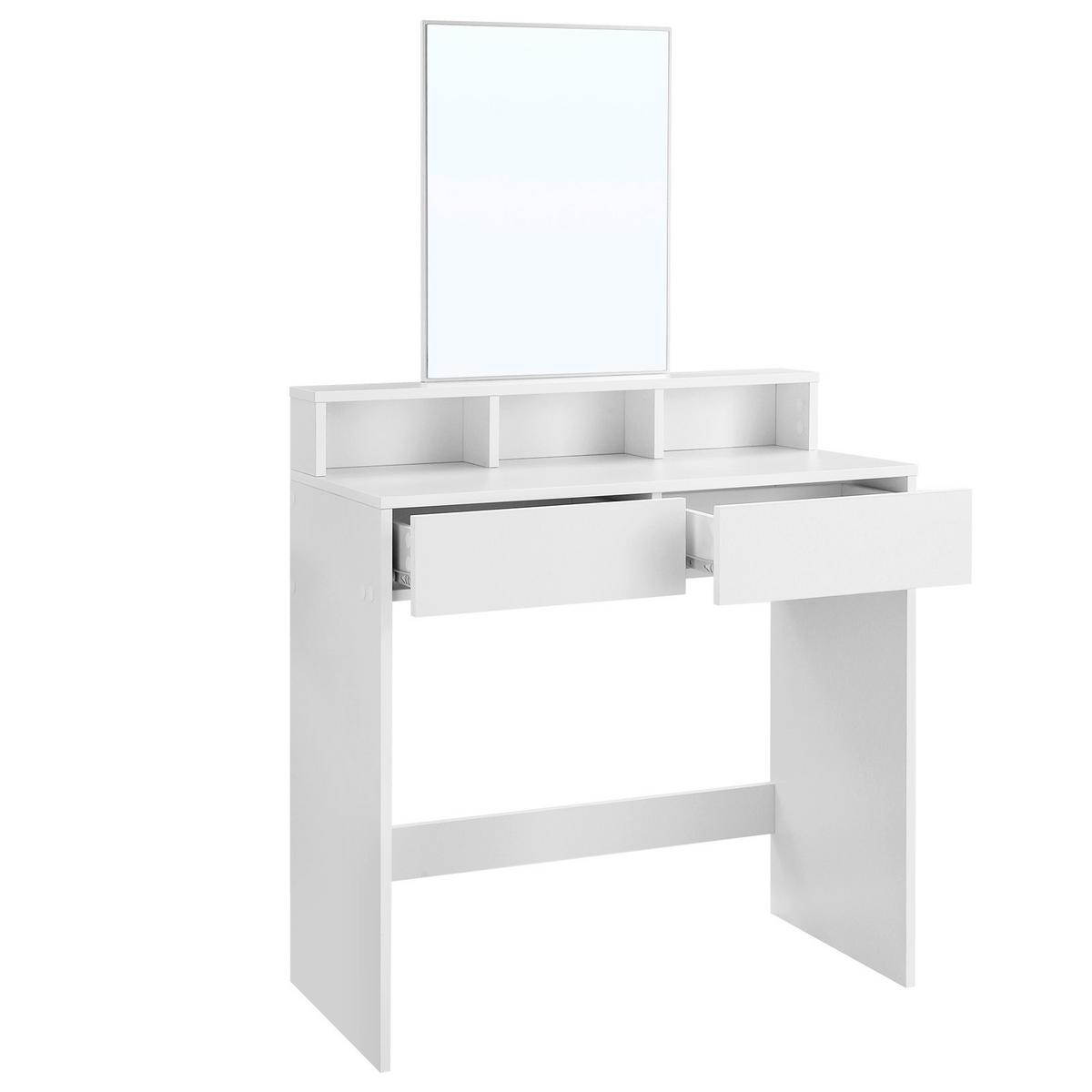 Toaletní stolek š. 40 cm, bílý - bílá, Trend, kompozitní dřevo/sklo (80/40/140cm) - Boxxx