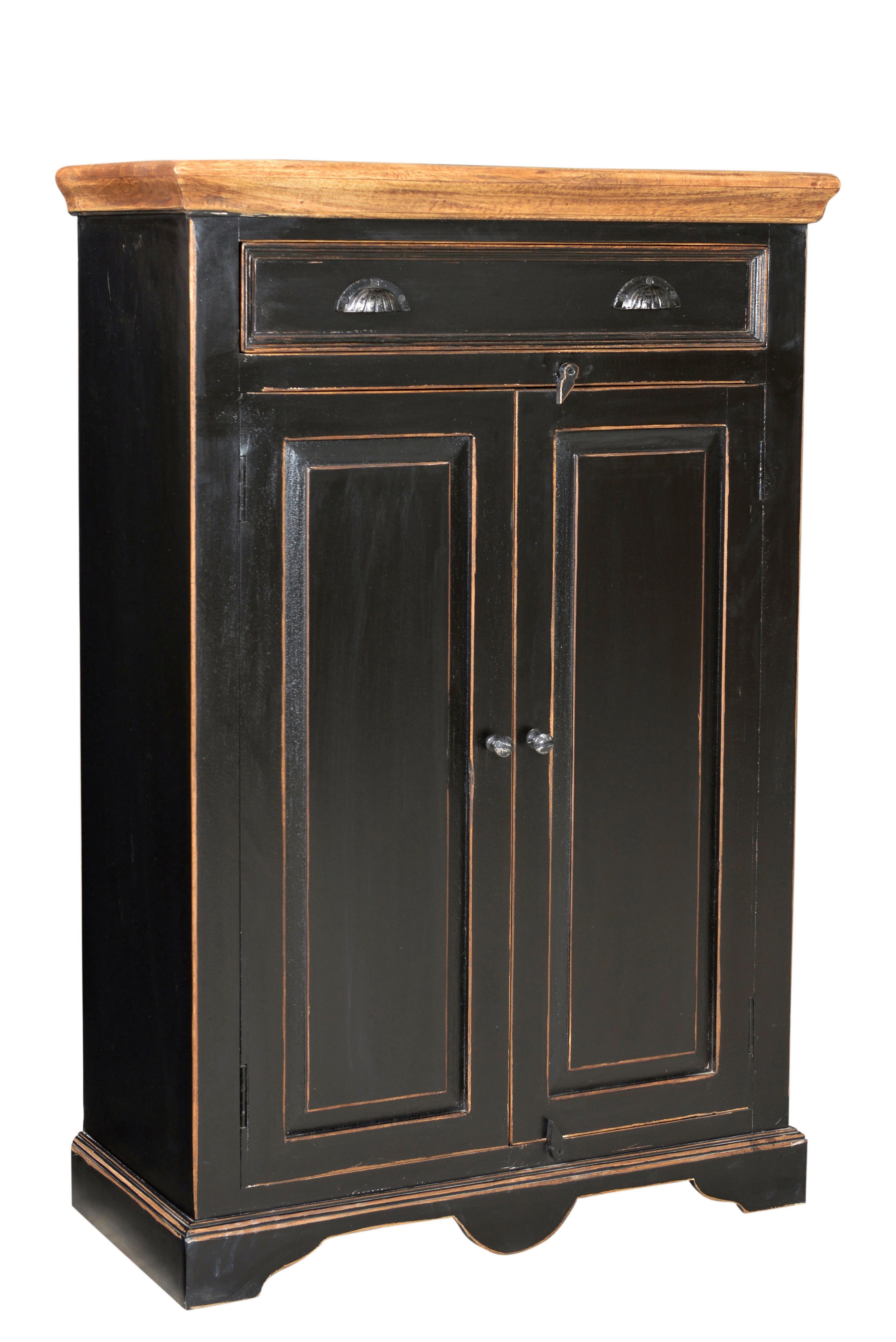 HIGHBOARD Honig/Schwarz B: 80cm - Schwarz/Honig, Design, Holz/Holzwerkstoff (80/120/38cm) - MID.YOU
