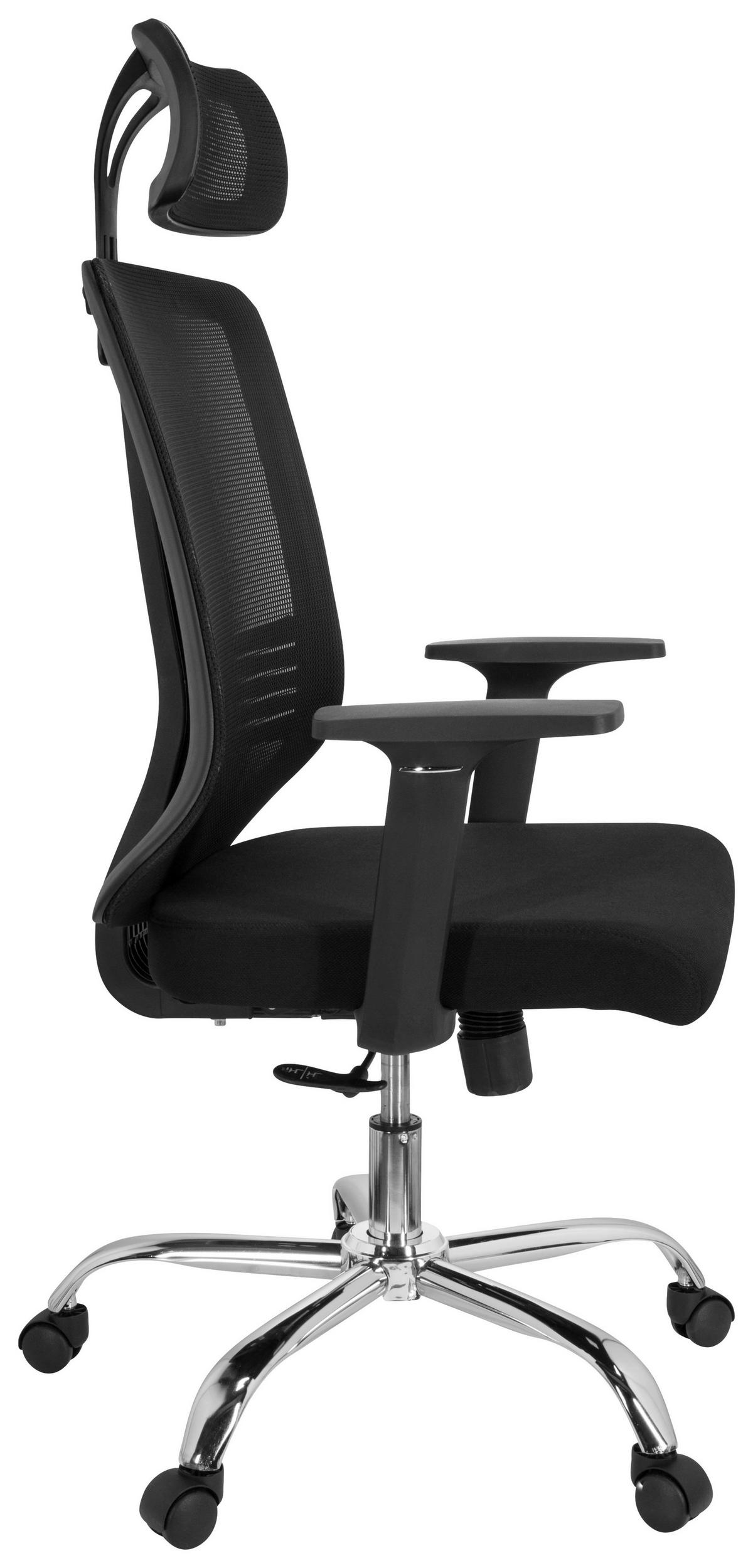 Bürostuhl Zh 200 Schwraz Bis 100 Kg - Silberfarben/Schwarz, Basics, Kunststoff/Textil (66/102/59cm) - MID.YOU