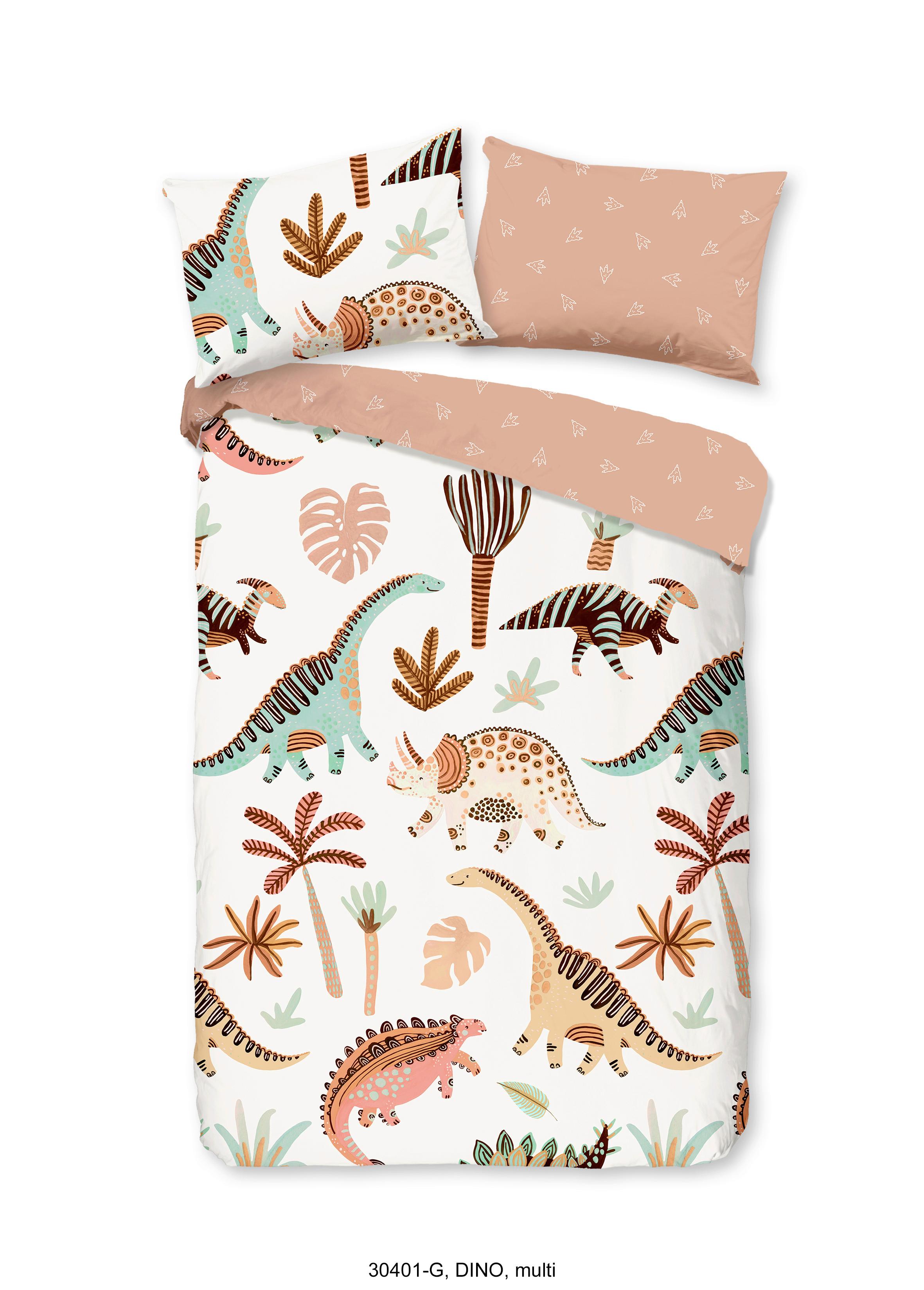 Kinderbettwäsche Dino Multicolor 100x135 Cm - Multicolor, Trend, Textil (100/135cm)