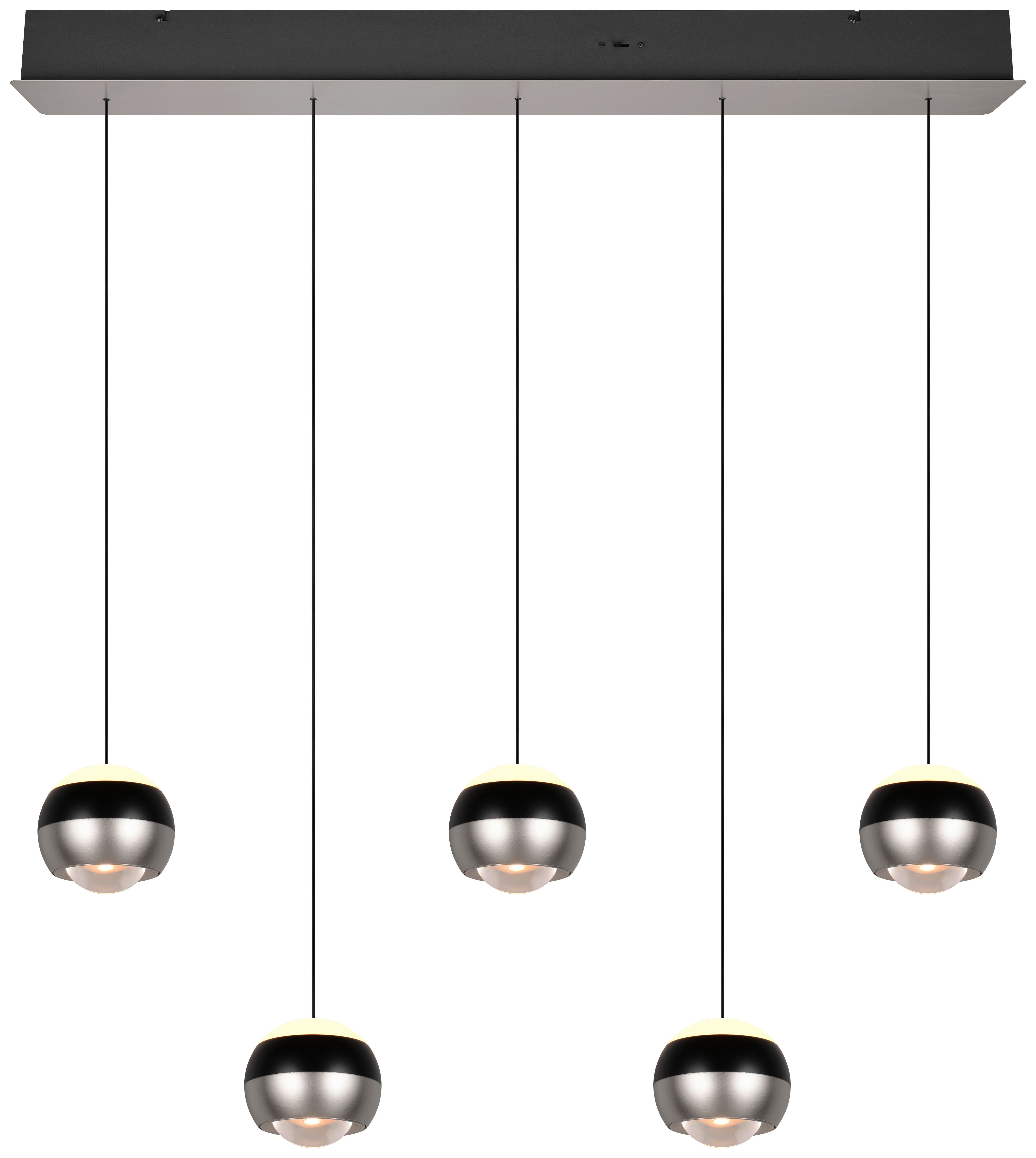 LED-Pendelleuchte 344410507 ORBIT - Schwarz/Nickelfarben, Design, Metall (100/10.5/200cm) - Trio Leuchten