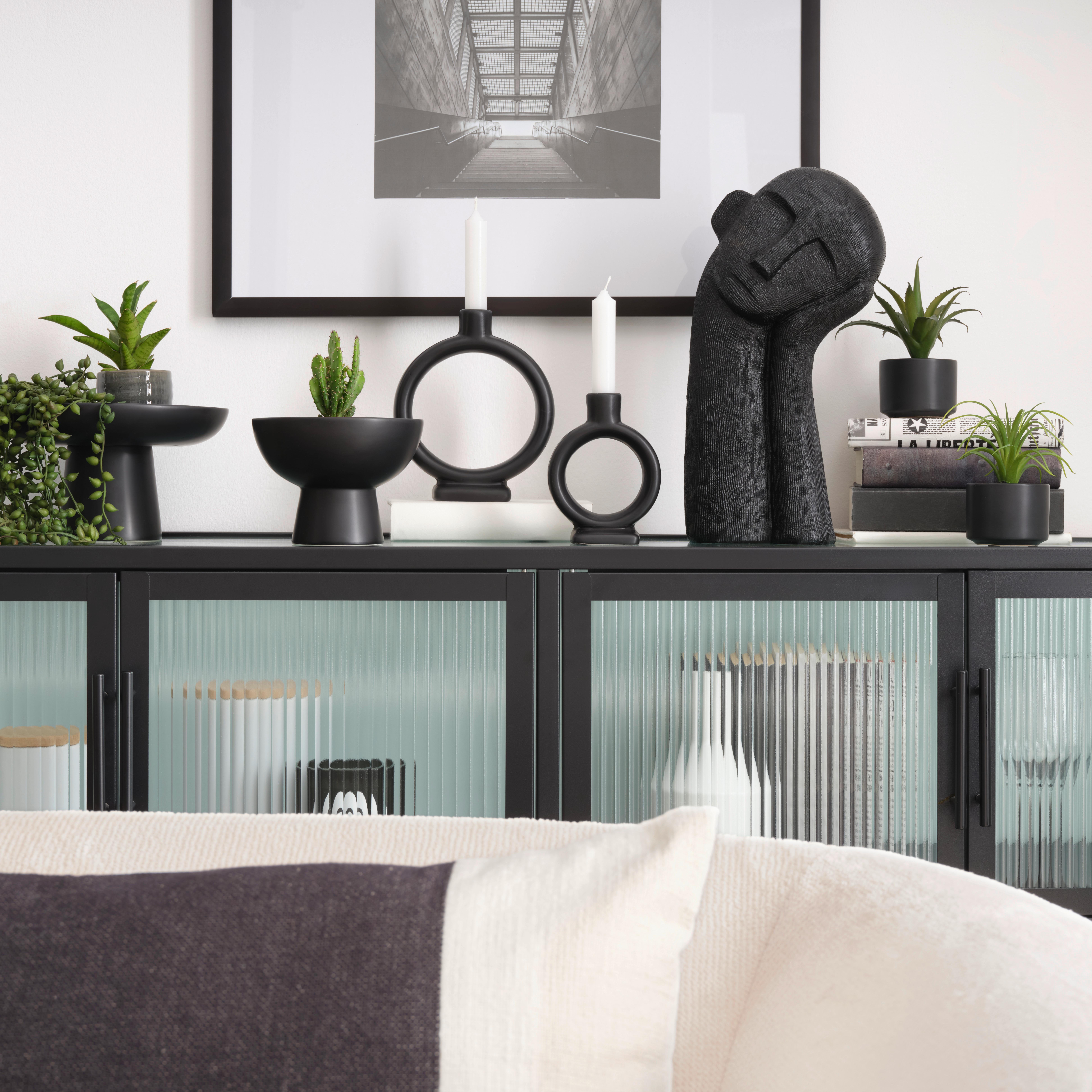 Svietnik Valongo, V: 14cm - černá, Basics, keramika (10,5/14/4,5cm) - Modern Living