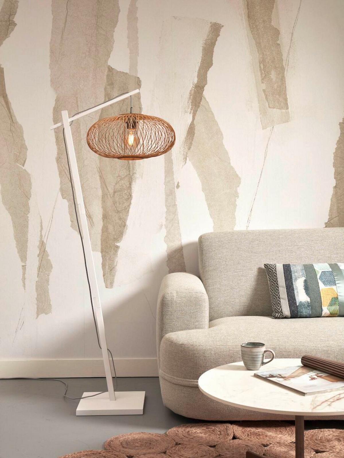 Stehleuchte Cango/Fs/Ad/W/4020/N - Naturfarben/Weiß, Trend (150/40/62cm) - Good & Mojo