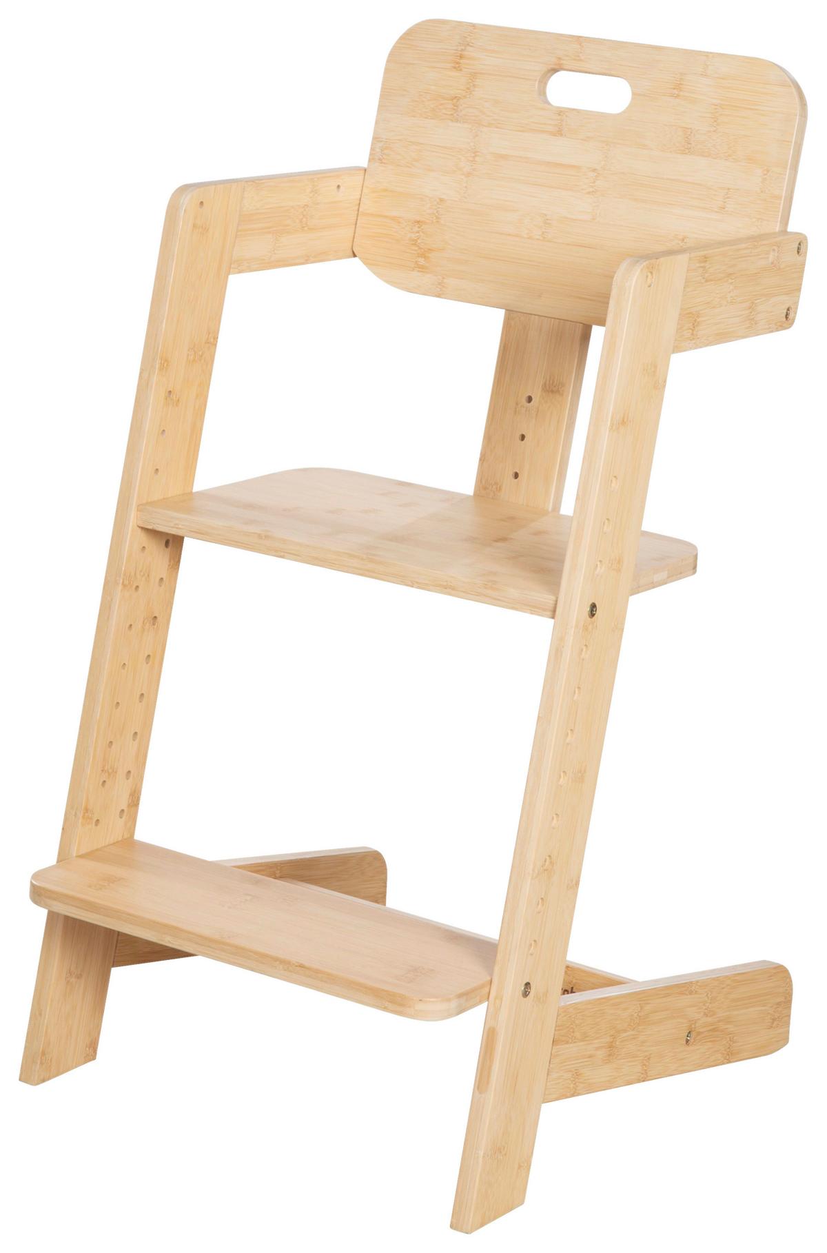 Hochstuhl Luna Bambus Masiv Mitwachsend - Naturfarben, Basics, Holz (45/86/50cm) - Roba