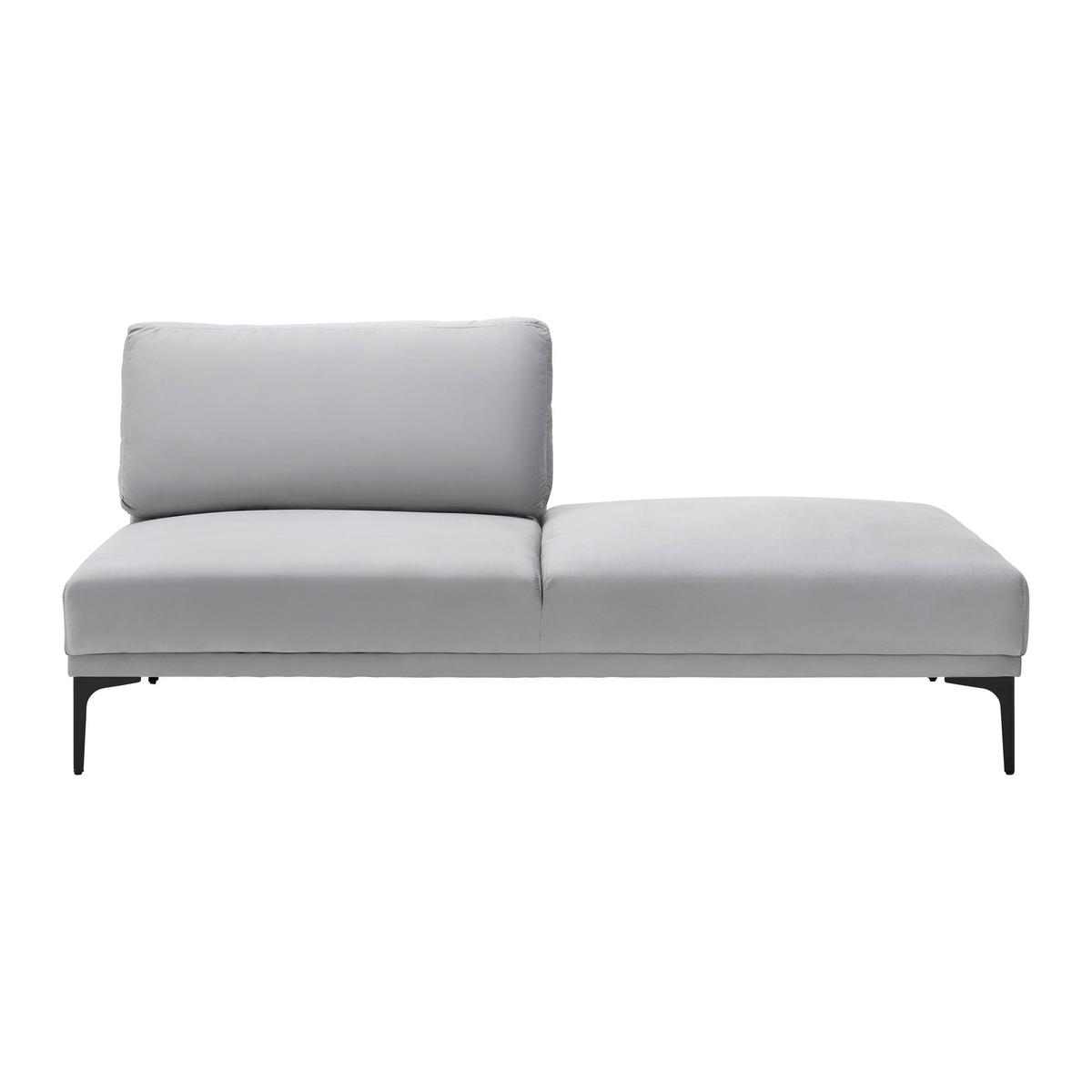 Lenoška TESSA šedá - šedá/černá, Moderní, kov/textil (180,5/82,5/88,5cm) - Bessagi Home