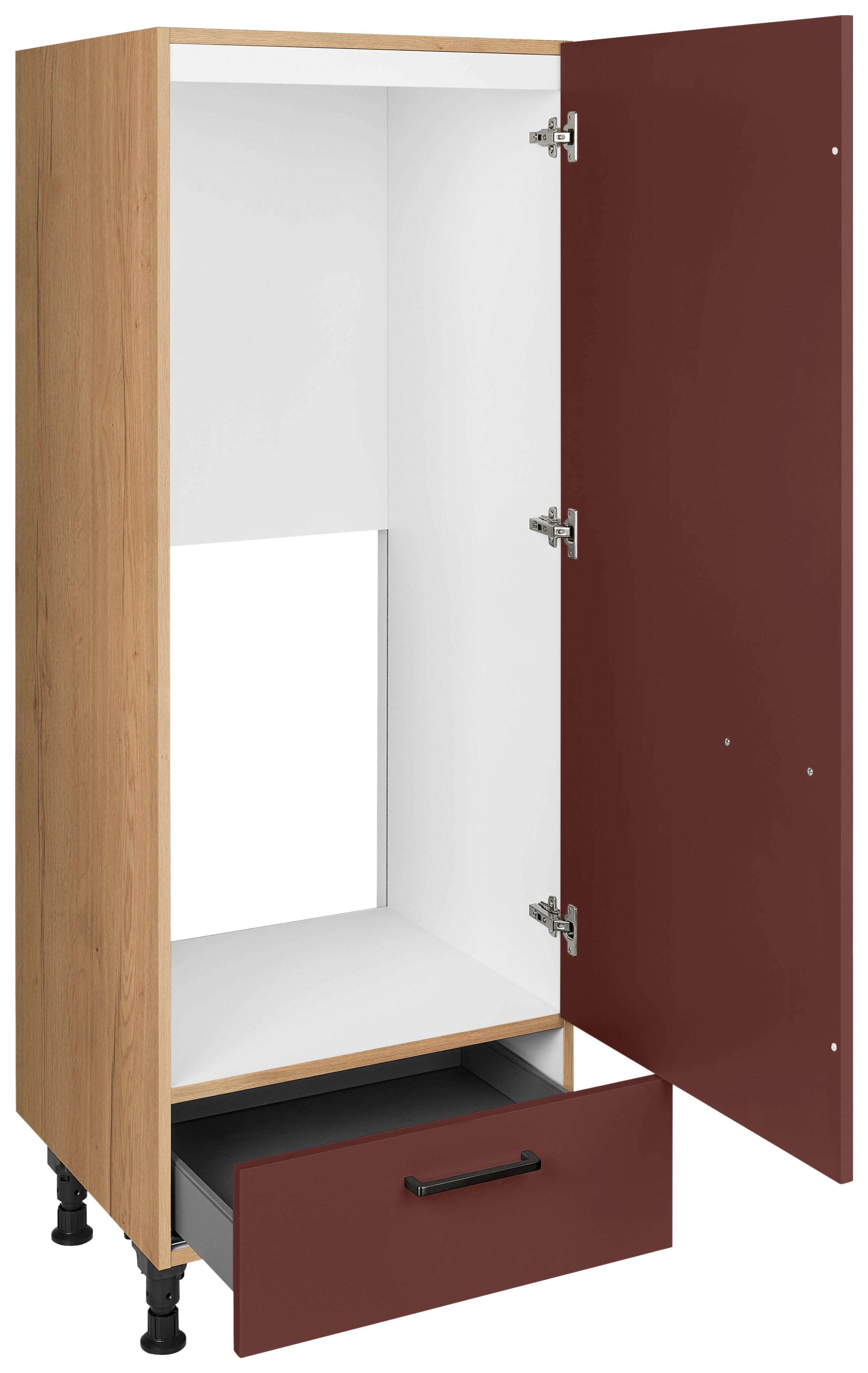 Geräteumbauschrank Easytouch - Eichefarben/Rot, MODERN, Holzwerkstoff (60/168/58cm) - Nobilia