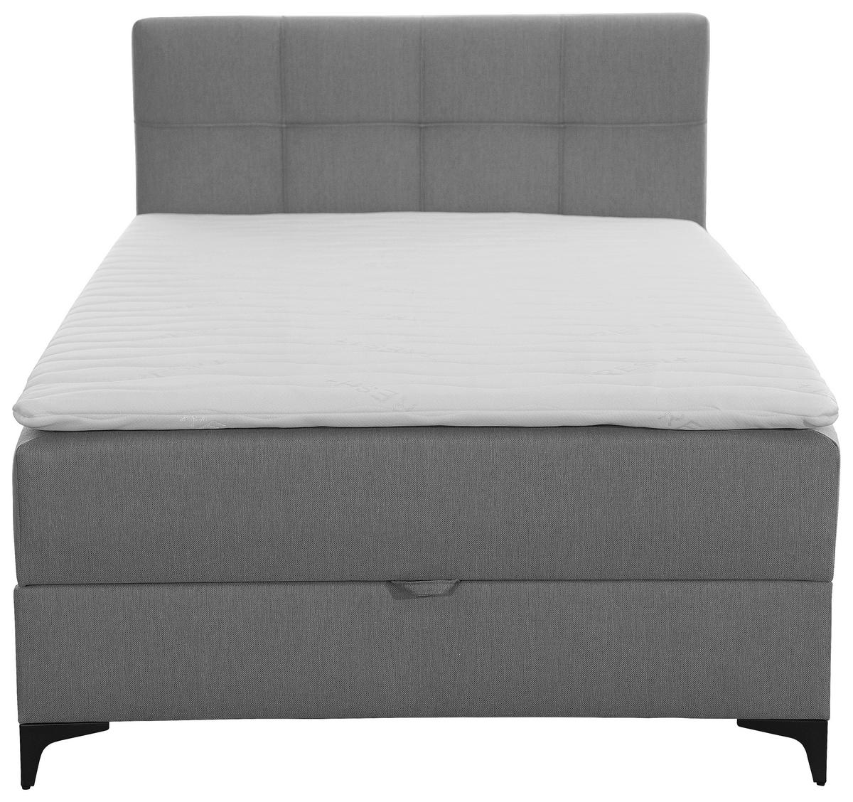 Boxspringbett 120x200 cm Freddie - Dunkelgrau/Schwarz, MODERN, Textil (120/200cm) - MID.YOU