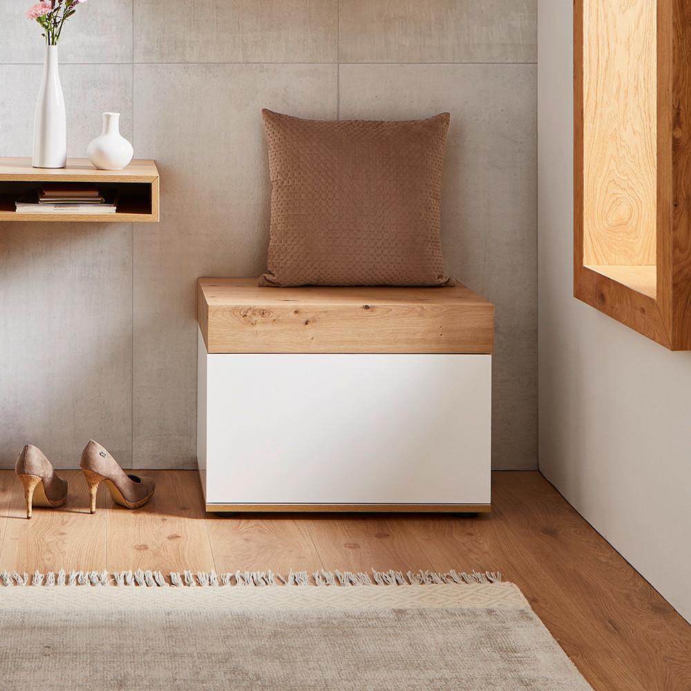 Botník CARA - bílá/barvy dubu, Moderní (60/45/40cm) - Bessagi Home