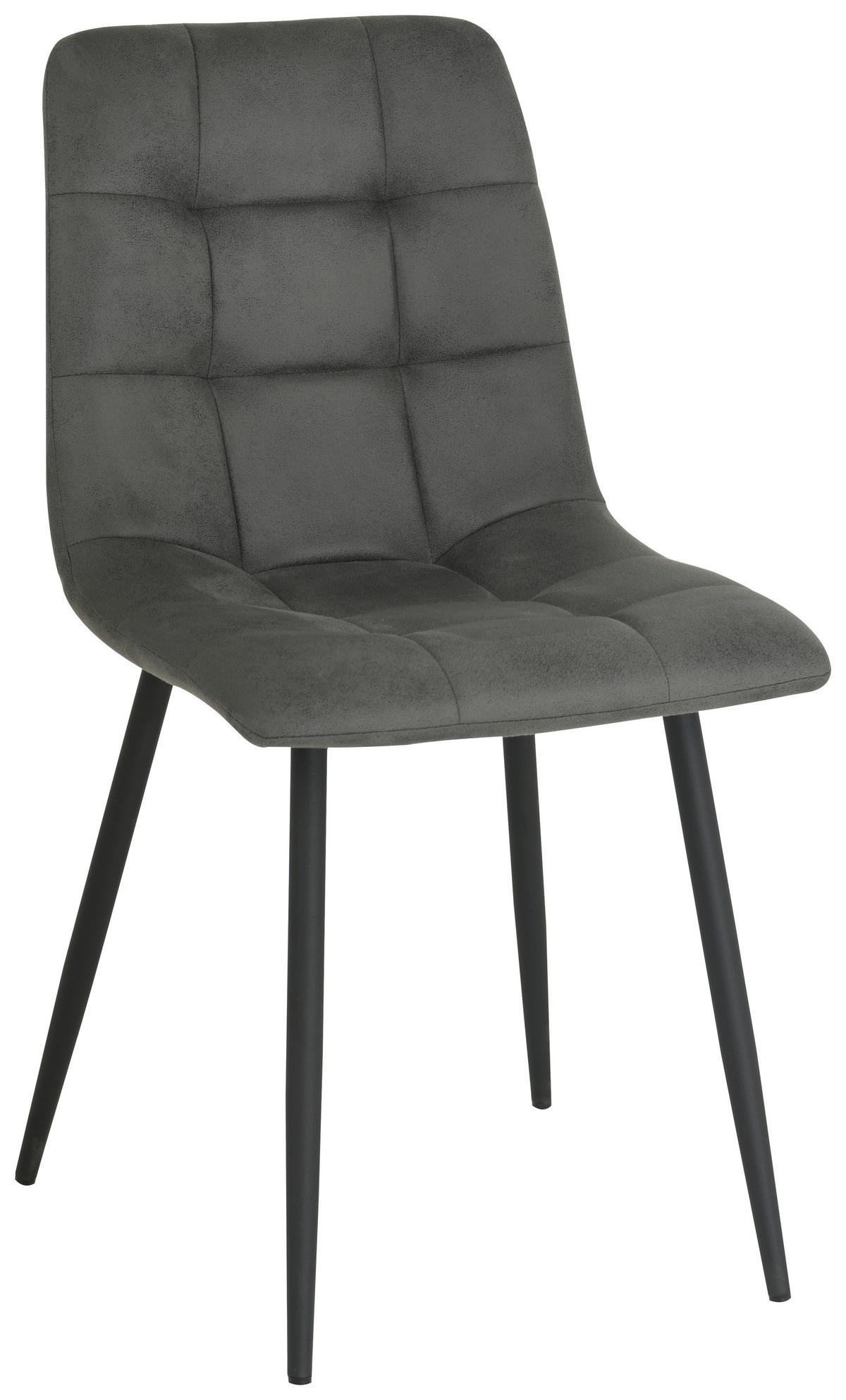 Stolička NINO sivá mikrofáza - čierna/sivá, Modern, kov/drevo (45/88/54,5cm) - Based