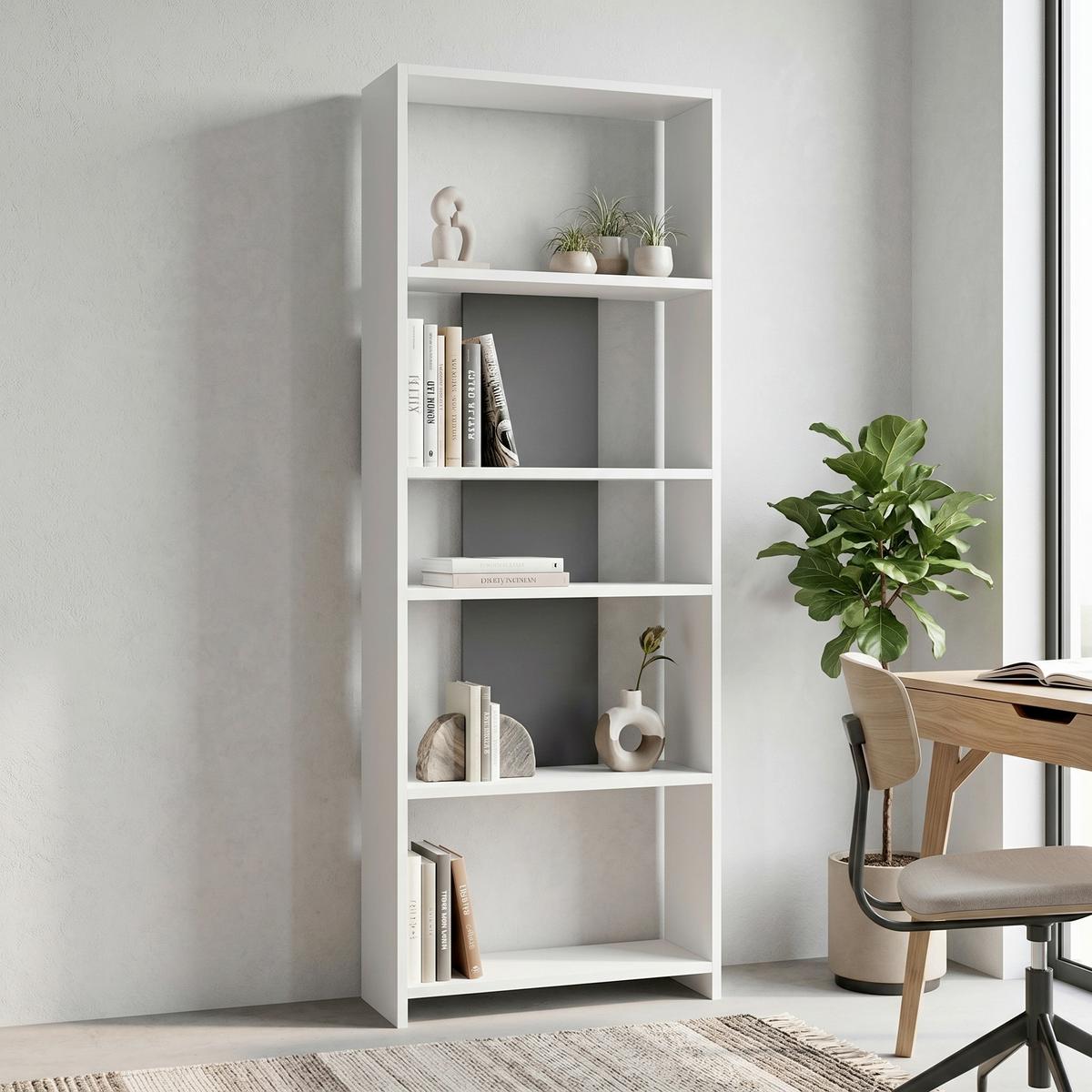 Regál, antracitová/bílá - bílá/antracitová, Design, kompozitní dřevo (56,9/160/25cm) - Livetastic