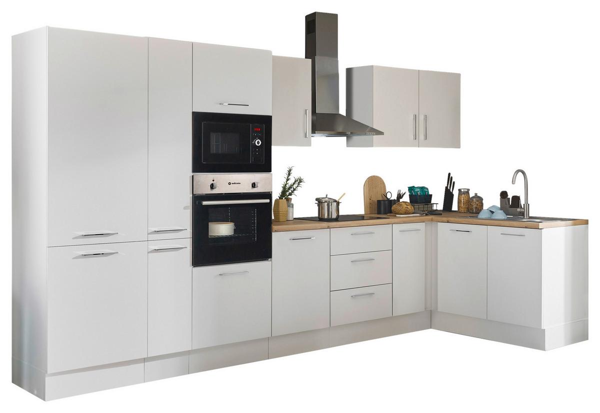 Eckküche Turin Weiss/Eiche Dekor 360x165 cm - Weiß/Eiche Artisan, Basics, Holzwerkstoff (360/165cm) - MID.YOU