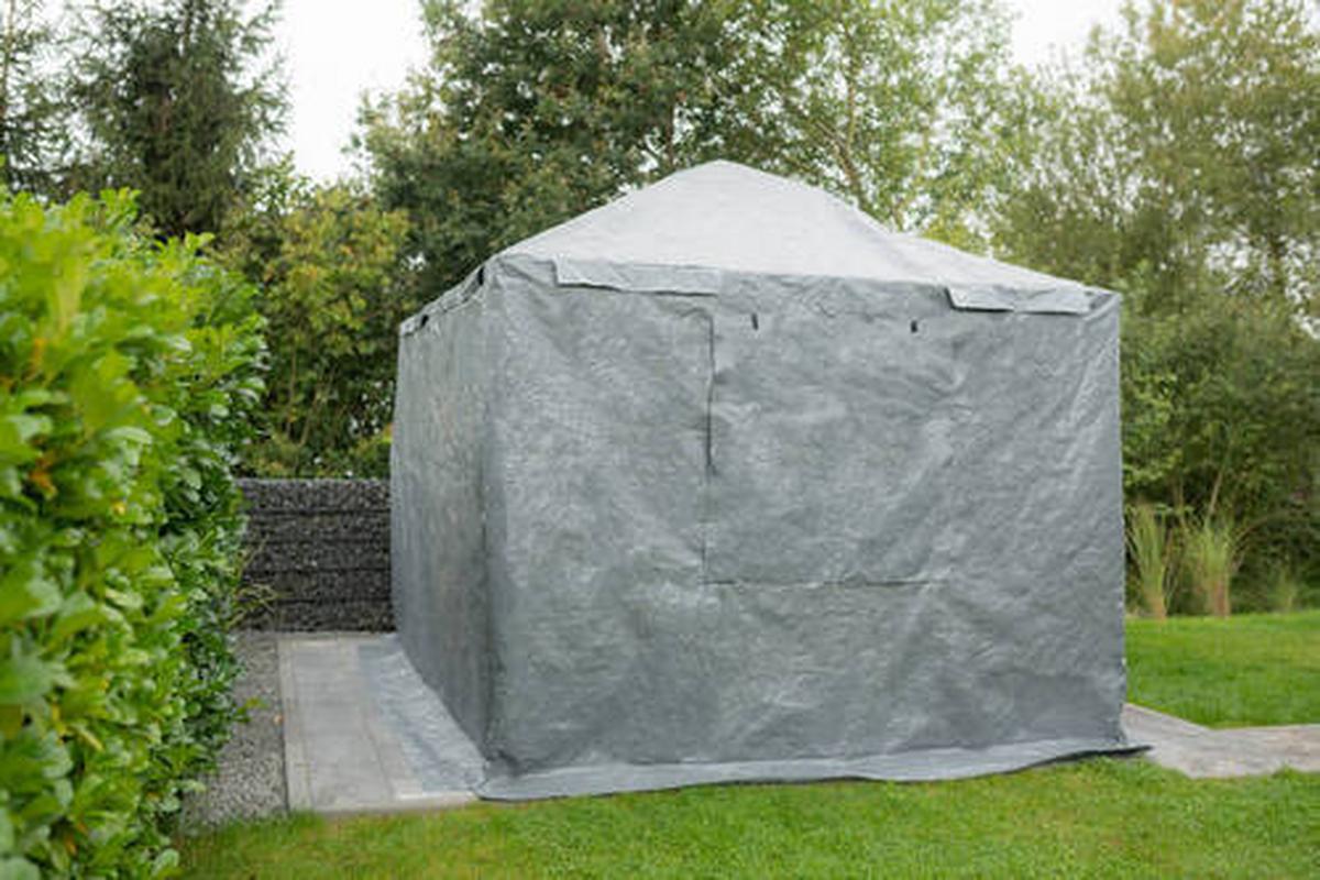 Schutzplane Winterabdeckung Pavillon 10x12 - Grau, Basics, Textil (303/367/292cm)