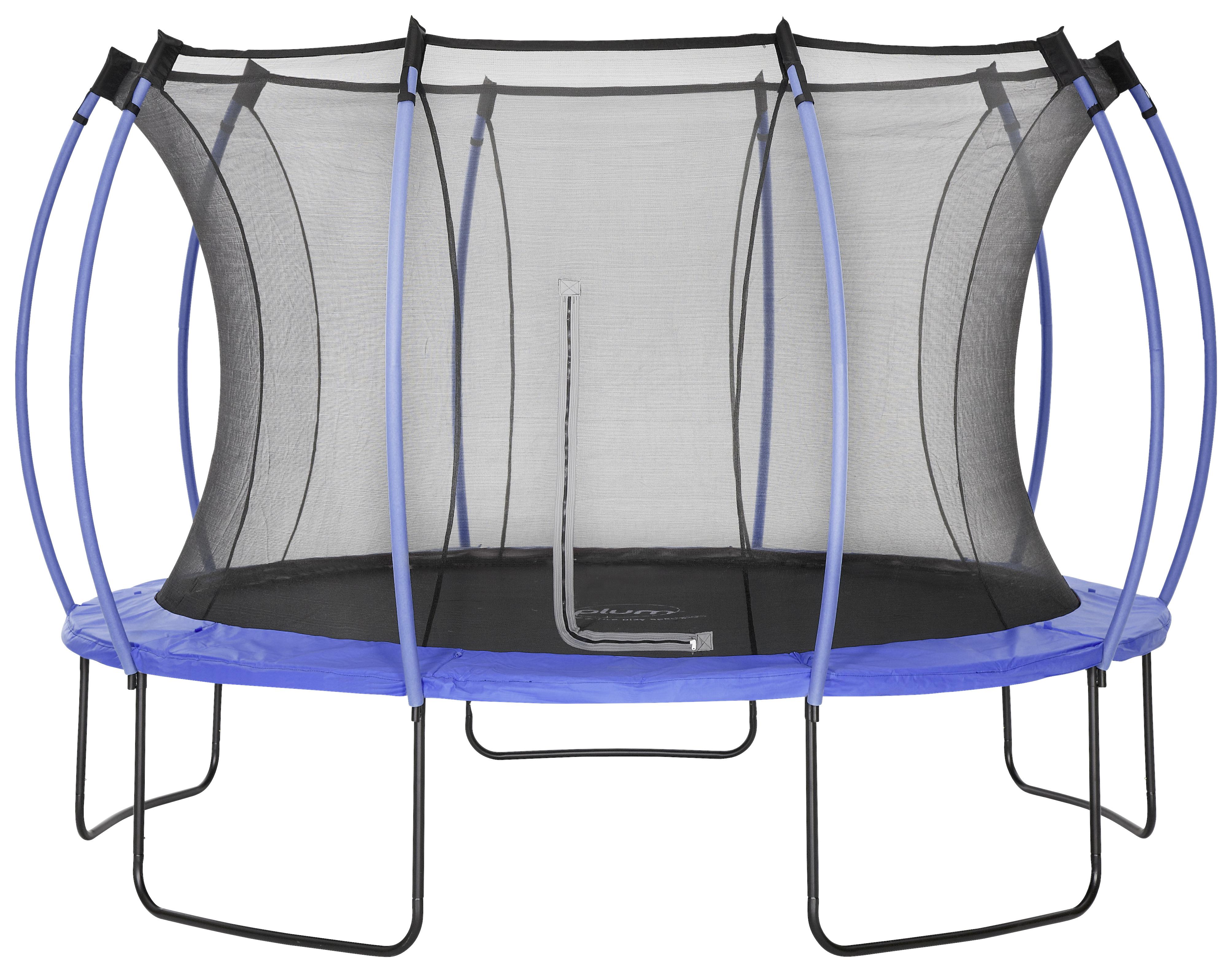 Trampolin Ø 366 cm Mit Sicherheitsnetz Plum - Blau, Basics, Metall (366/269cm)