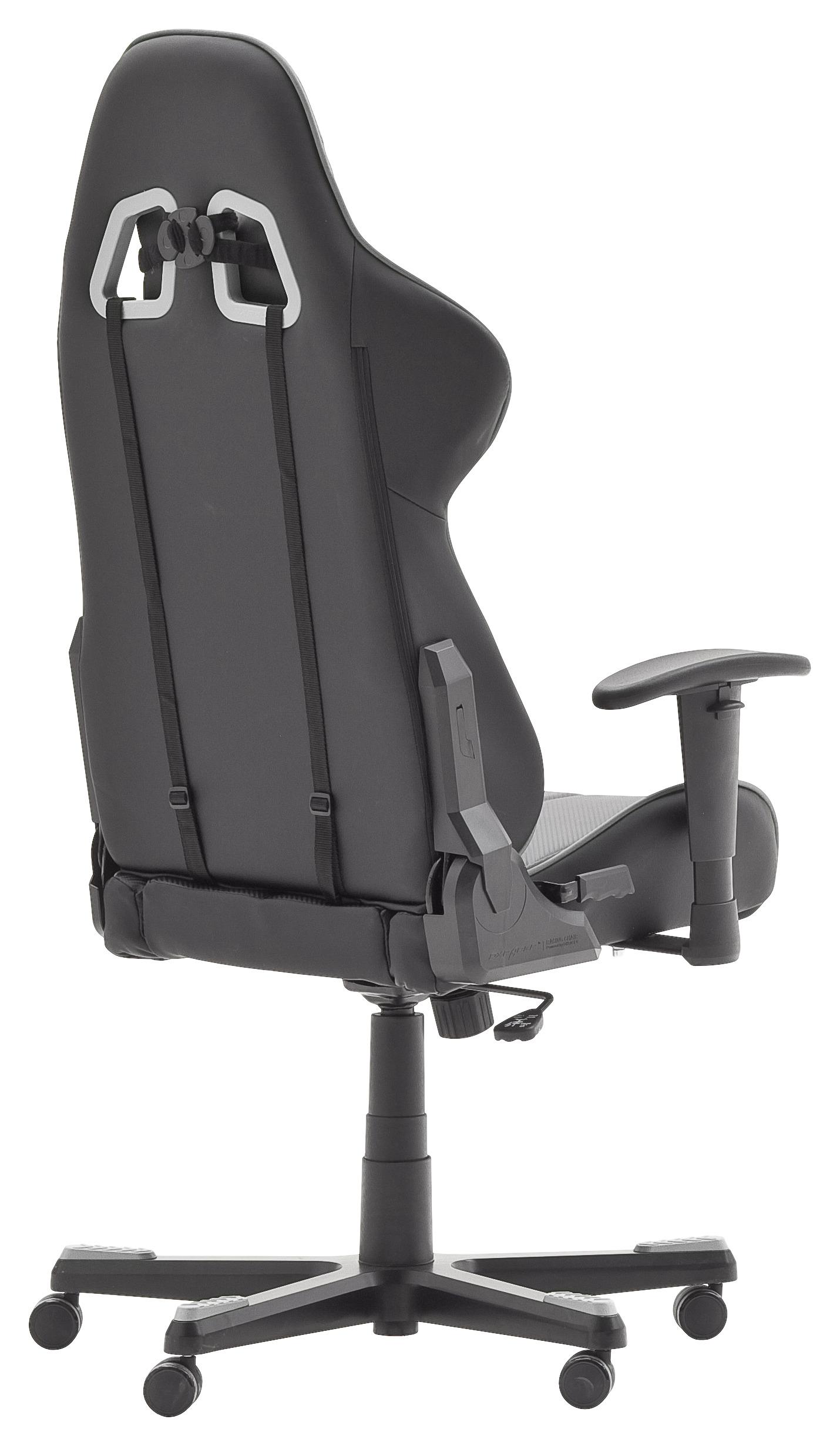 Gaming Stuhl Dxracer Mit Rückenkissen, Schwarz/Grau - Schwarz/Grau, MODERN, Kunststoff/Metall (74/123-132/52cm) - Dxracer