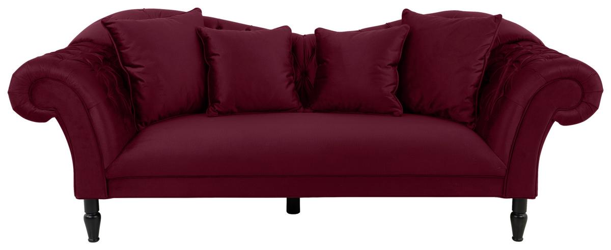 3-Sitzer-Sofa Cupido - Rot/Schwarz, Design, Textil (242/91/104cm) - MID.YOU