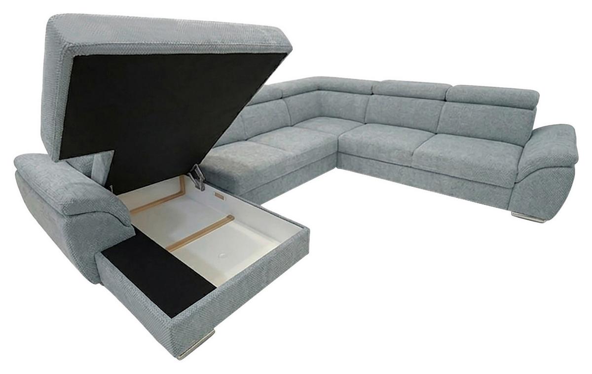 Ülőgarnitúra Bologna U - szürke, Modern, textil/fa (350/95/206cm)