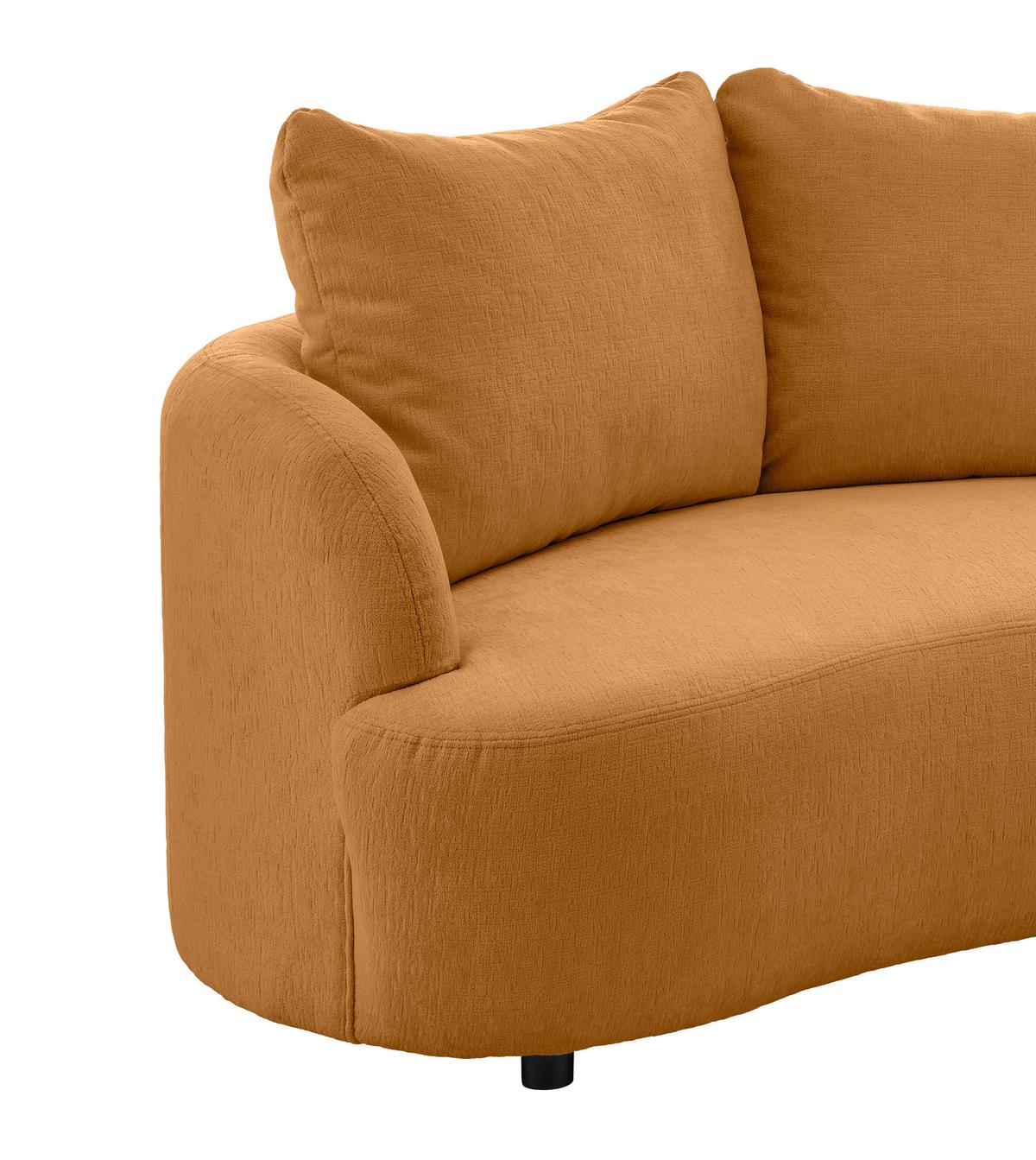 Ecksofa Doppo Goldfarben S: 139x250 cm - Goldfarben/Schwarz, MODERN, Textil (139/250cm) - Livetastic