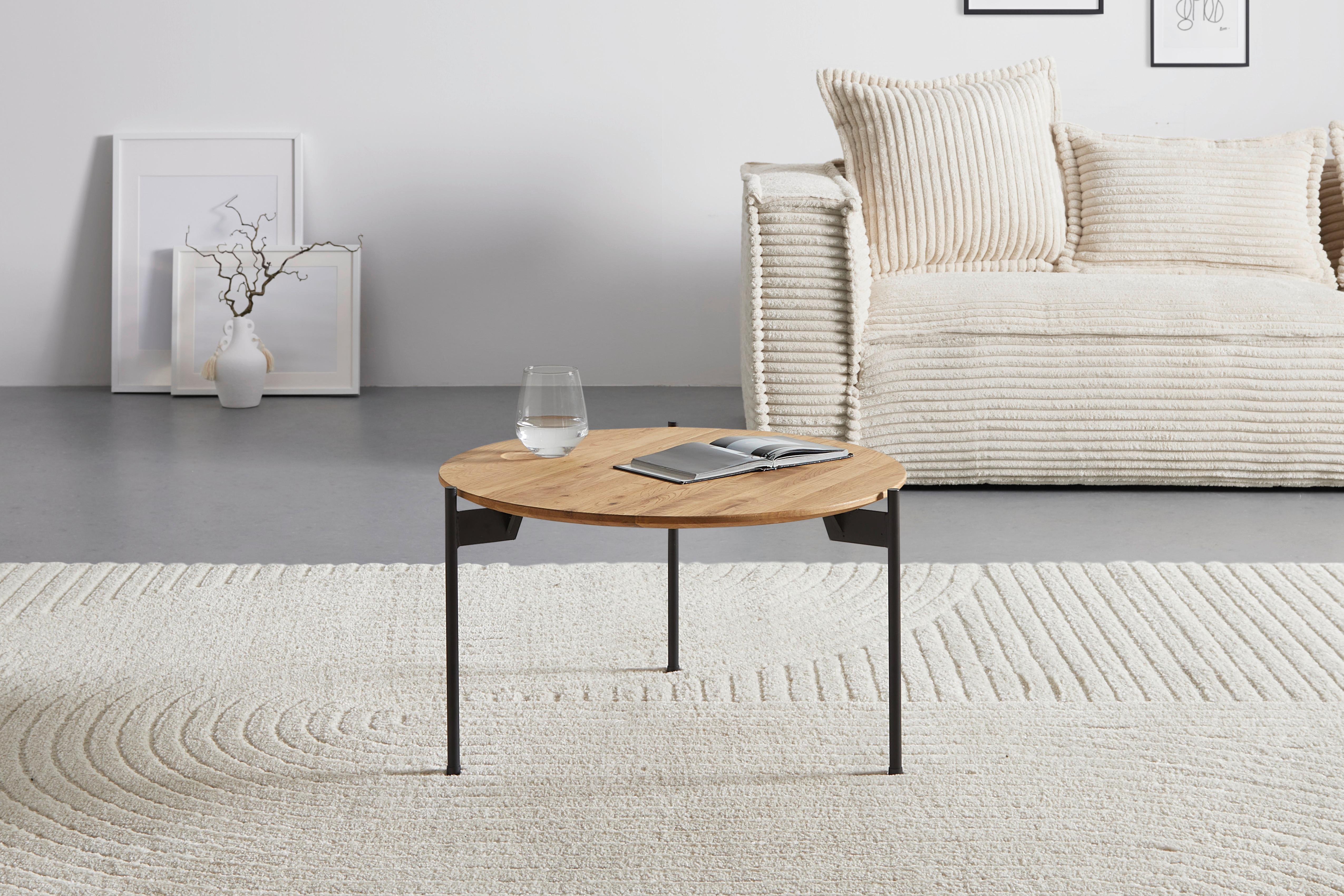 KONFERENČNÍ STOLEK ASSUAN - černá/barvy dubu, Moderní, kov/dřevo (55/55/33cm) - Zandiara