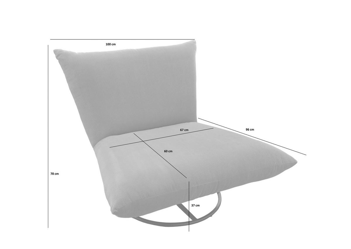 Relaxsessel Cremona Stoffbezug Grau - Schwarz/Grau, Design, Textil (100/78/96cm) - Livetastic