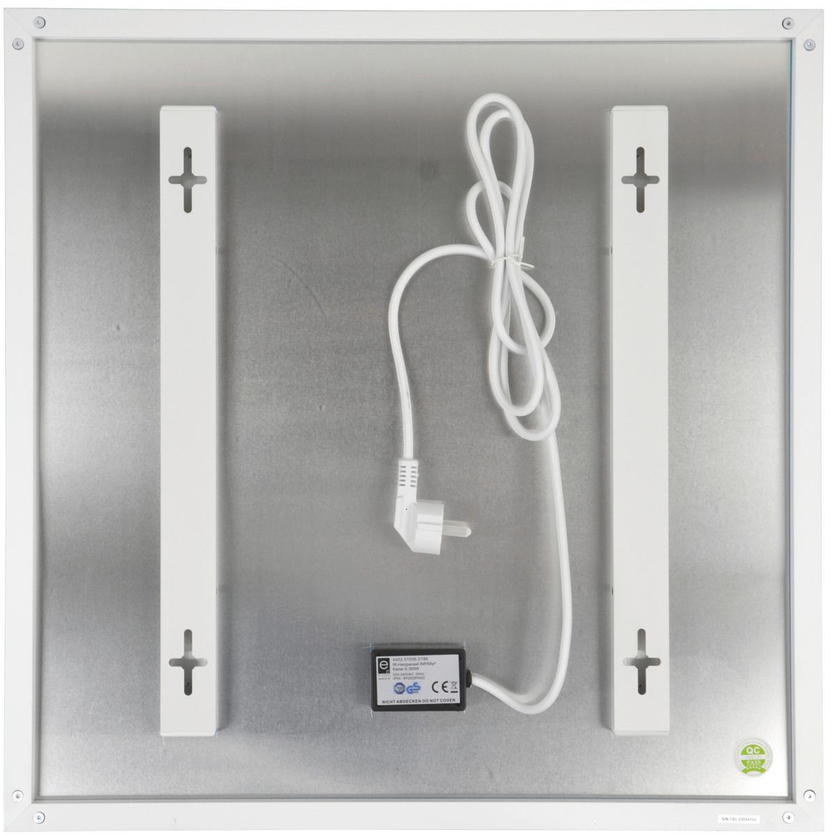 Infrarot Heizung 350 W Frame S Weiß 59,5x59,5 Cm - Weiß, Basics, Kunststoff/Metall (59,5/59,5/2,8cm)