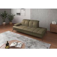 Récamiere Amica E, Olivgrün B: 231 Cm - Schwarz/Olivgrün, KONVENTIONELL, Leder/Textil (231/90/122cm) - Sit & More