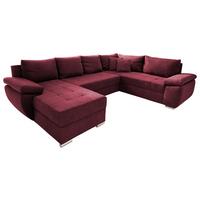 Sedací souprava TERANA, pravá, bobulová / bobulová - barvy chromu/bobulová, Konvenční (157/305/219cm) - Livetastic