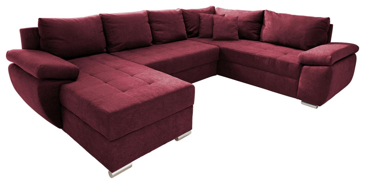 Sedací souprava TERANA, pravá, bobulová / bobulová - barvy chromu/bobulová, Konvenční (157/305/219cm) - Livetastic