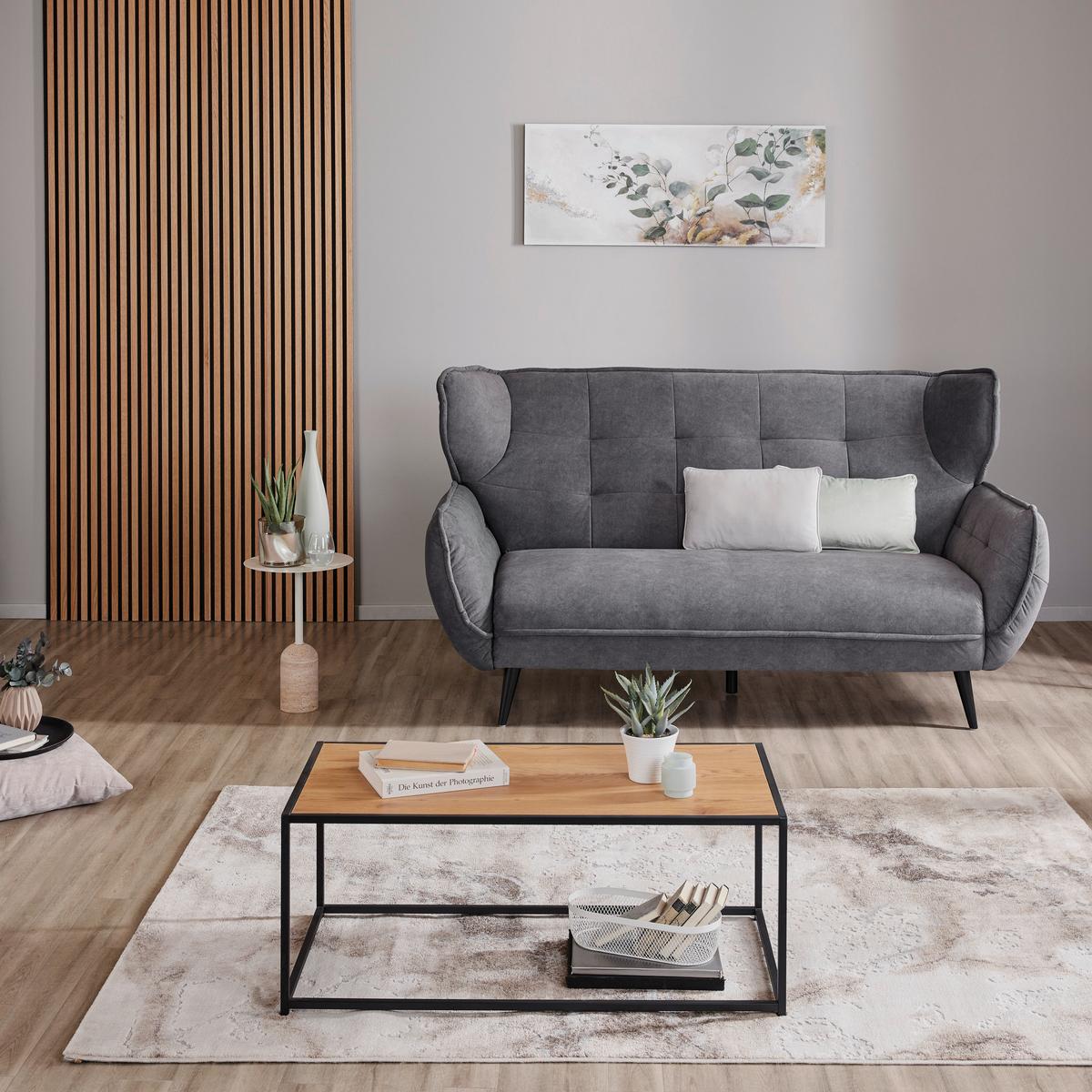 2-sitzer-sofa Prince Charcoal - Anthrazit/Schwarz, MODERN, Textil (191/105/98cm)