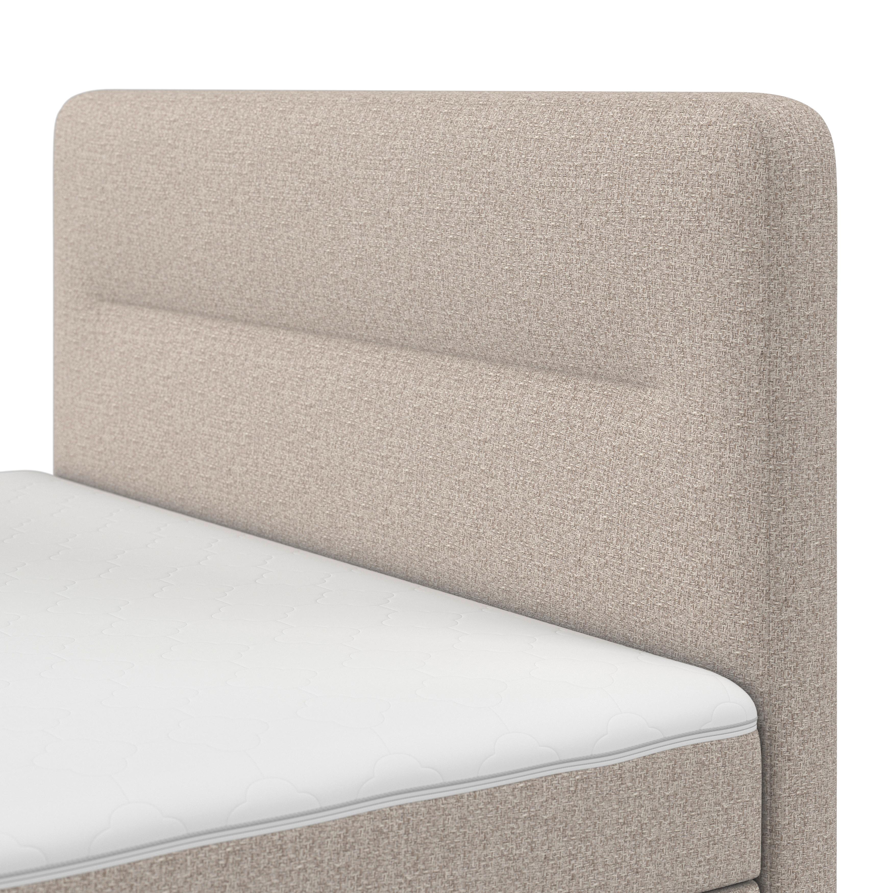 Boxspringová postel MARCO 160x200, šedohnědá - černá/šedohnědá, Moderní, dřevo/textil (160/200cm) - Bessagi Home