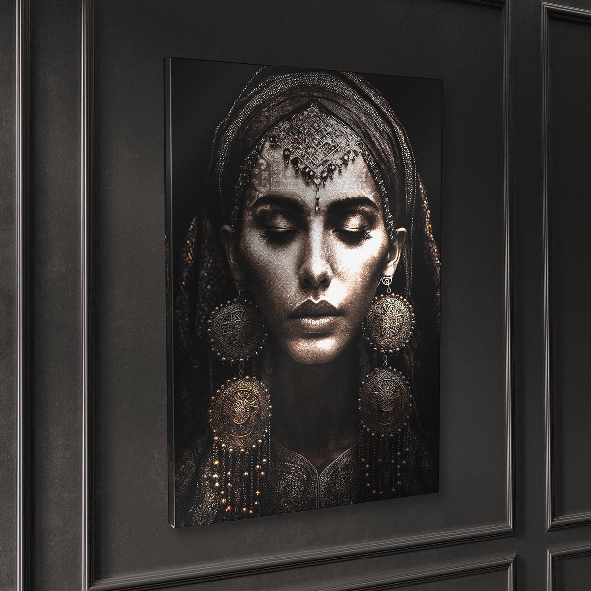 MALBA NA PLÁTNĚ SILVER - černá/barvy stříbra, kompozitní dřevo/textil (80/120cm) - Premium Living