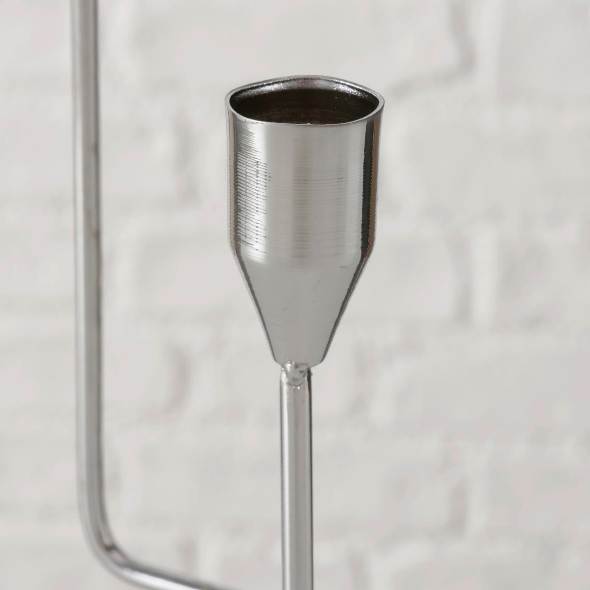 Svietnik na dlhé sviečky TIMON I - strieborná, Modern, kov (12/10/24cm) - Mömax