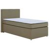 Boxspringbett Malta Mit Topper Beige, 90x200 Cm - Chromfarben/Beige, Basics, Holzwerkstoff/Textil (90/200cm) - P & B