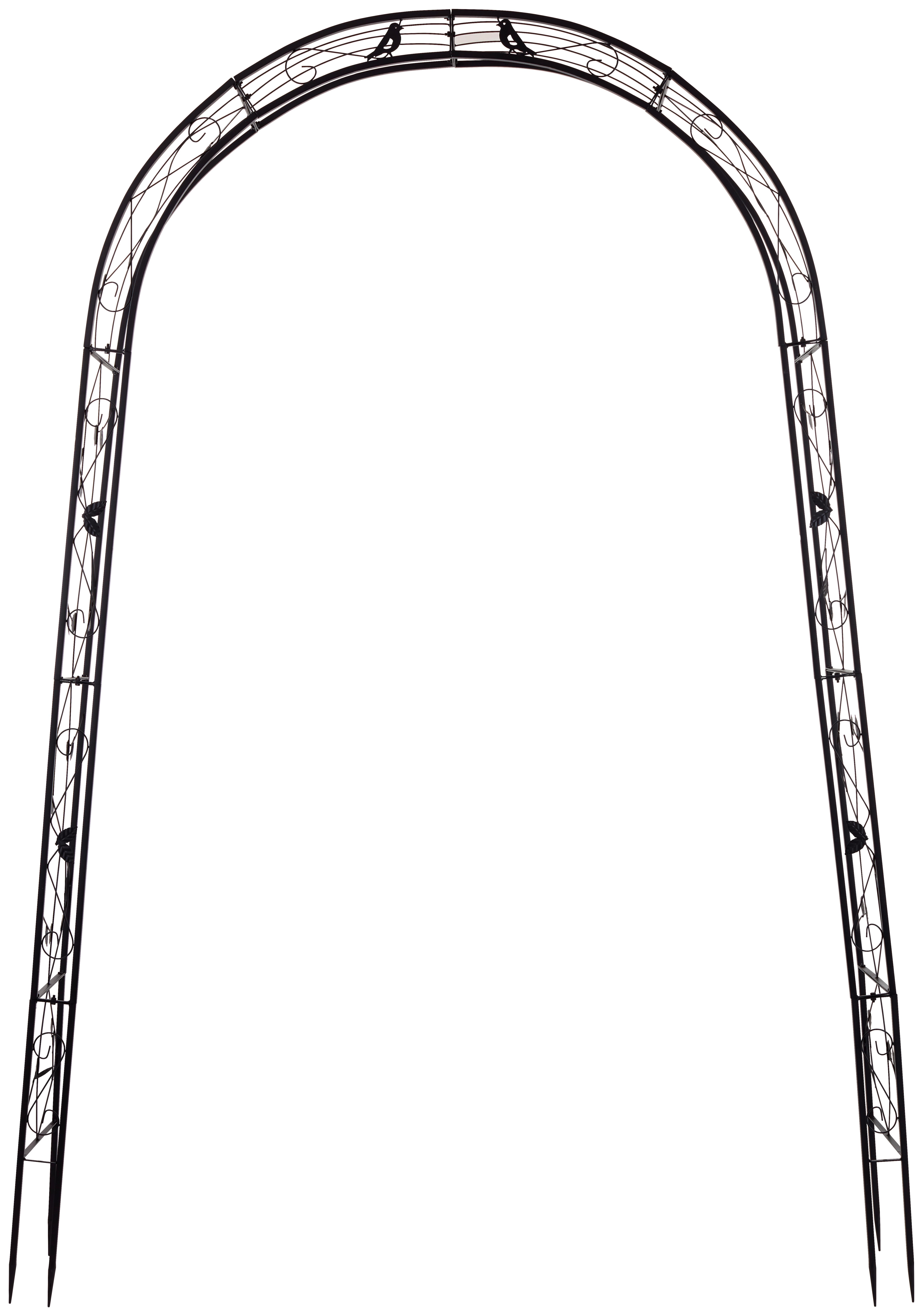 Rosenbogen Stahl Mira Bxh: 145x260 Cm - Anthrazit, MODERN, Metall (145/260/38cm) - Gardenson