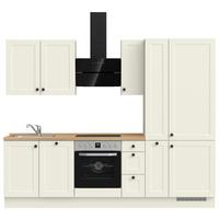 Kuchynská linka 270 cm, biela/dekor dub Sierra - čierna/biela, Modern, kov/kompozitné drevo (270cm) - Nobilia